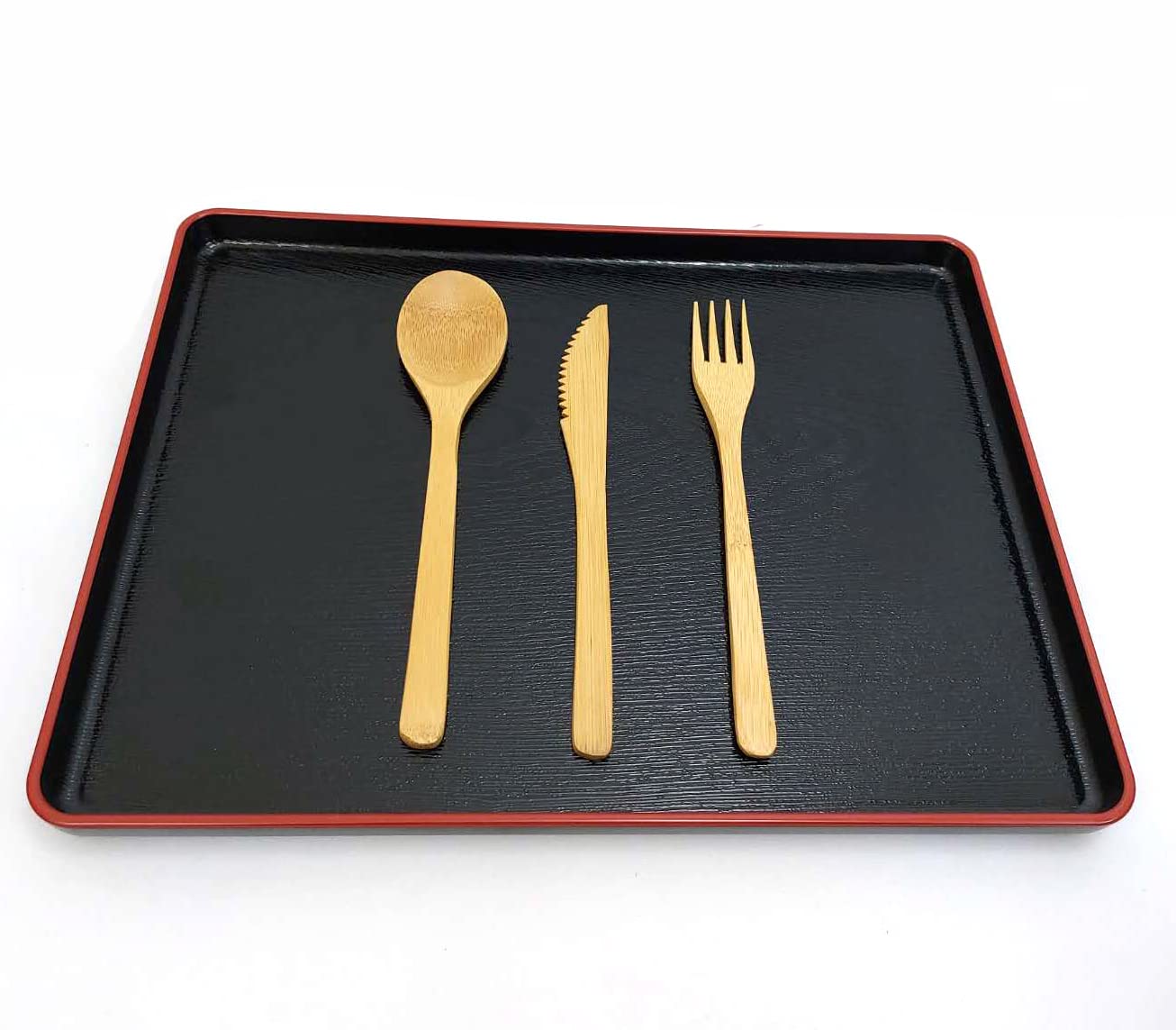 JapanBargain 3785 - 8-inch Bamboo Cutlery Set (Fork, Knife, Spoon) - 3-Piece Reusable & Dishwasher Safe Flatware Utensils - Eco-Friendly for Picnics, Camping, Travel & Daily Use