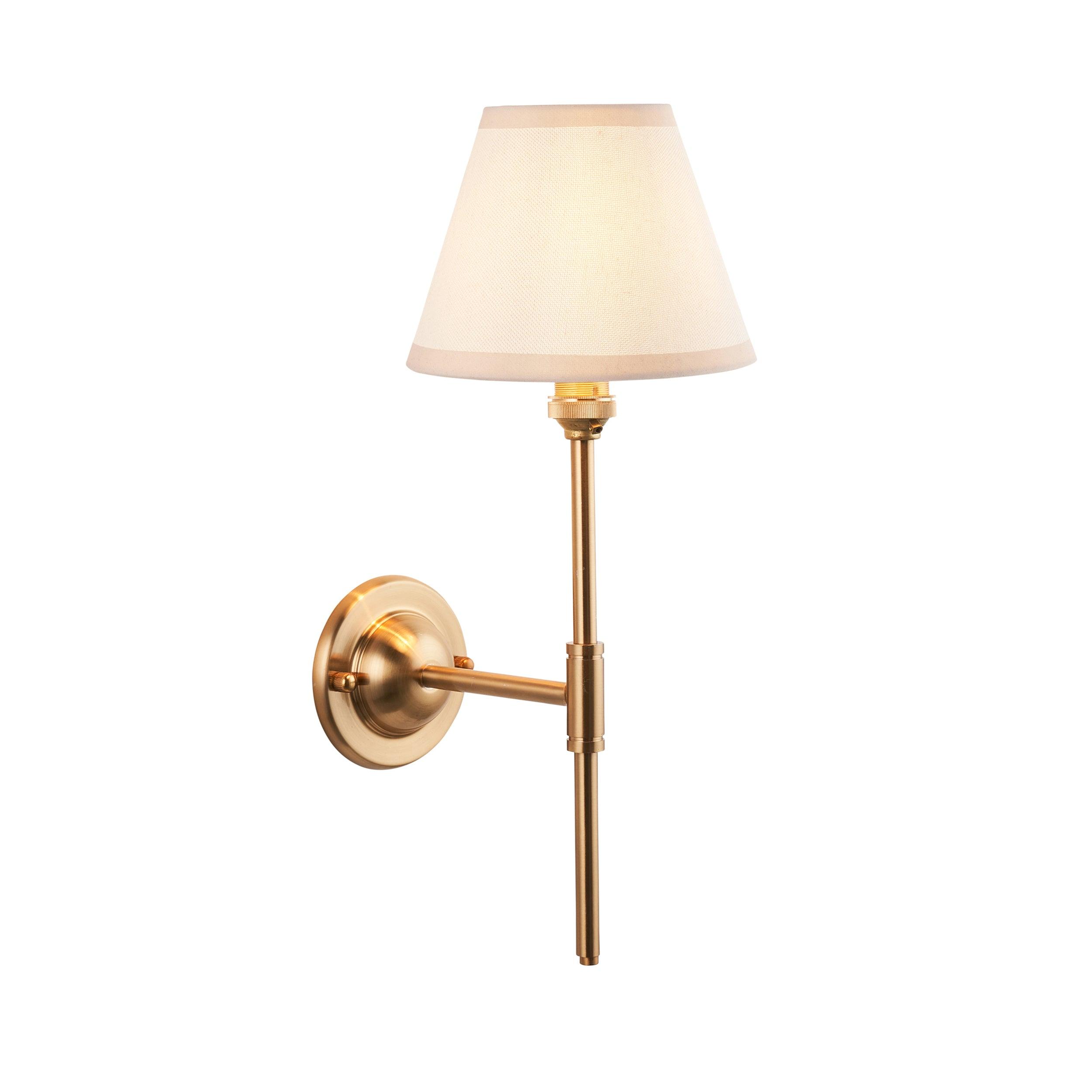 Vintage Brass Dome T Bar Wall Light with 16cm White Ivy Shade - Perfect for Bedroom, Living Room, and Hallway Lighting