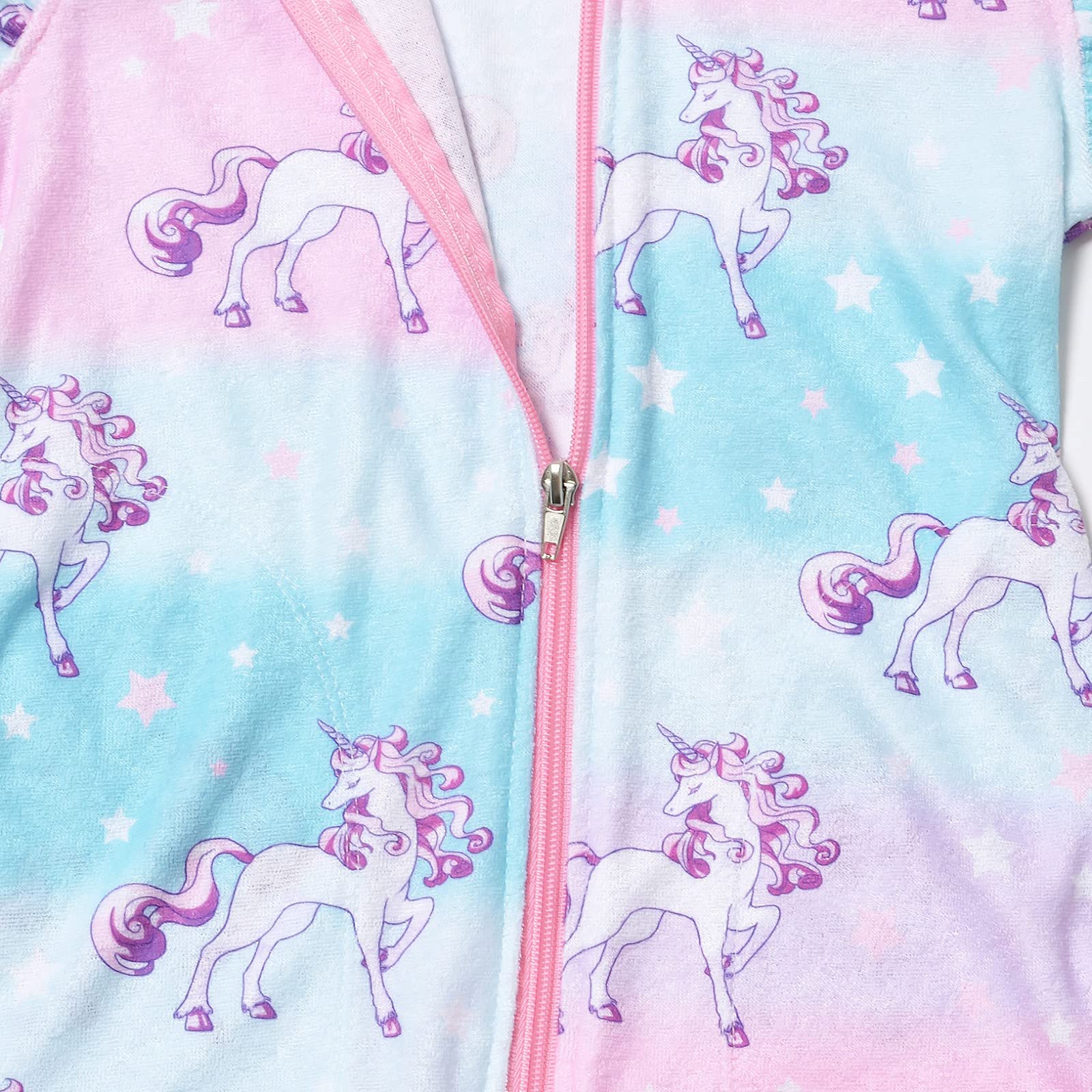 Perfashion Girls' Terry Hooded Zip-Up Swim Cover Up - Lightweight Beachwear for Kids, Poolside Lounging & Summer Vacation