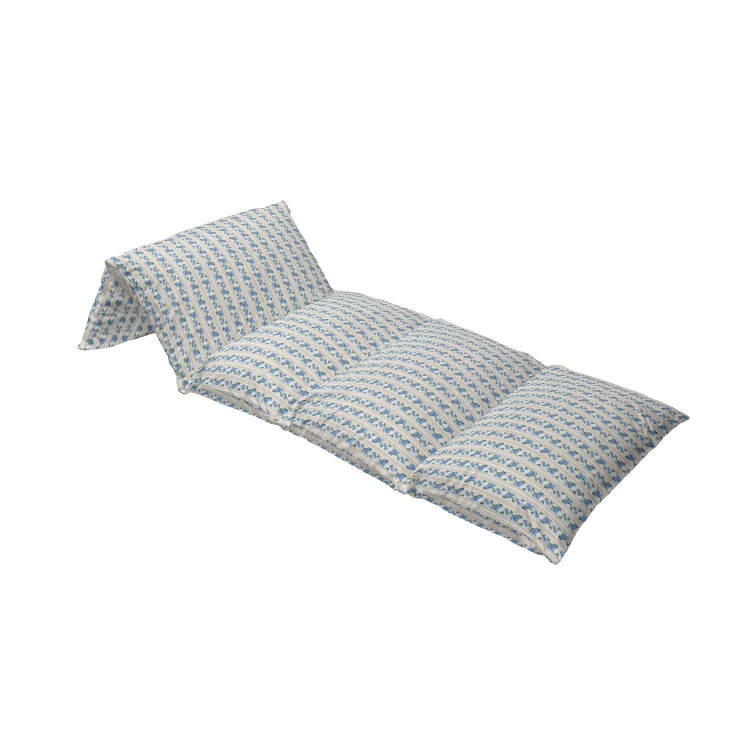 Ambesonne Ivory and Blue Floor Pillow Cover - Romantic Roses with Retro Striped Background - Printed Fabric Case for 5 Pillows (88