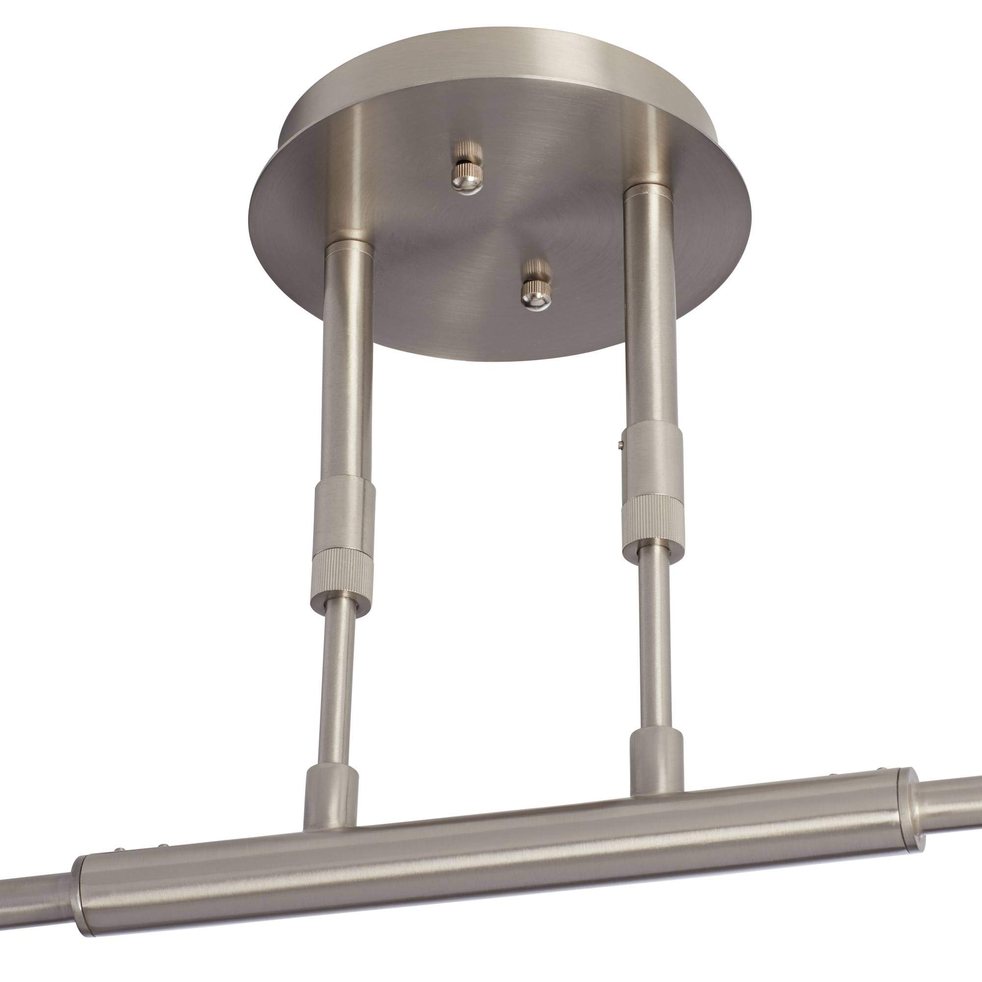 Pro Track U-Shape 6-Head LED Ceiling Track Light Fixture Kit - Adjustable GU10 Spotlights in Brushed Nickel Finish (54.25