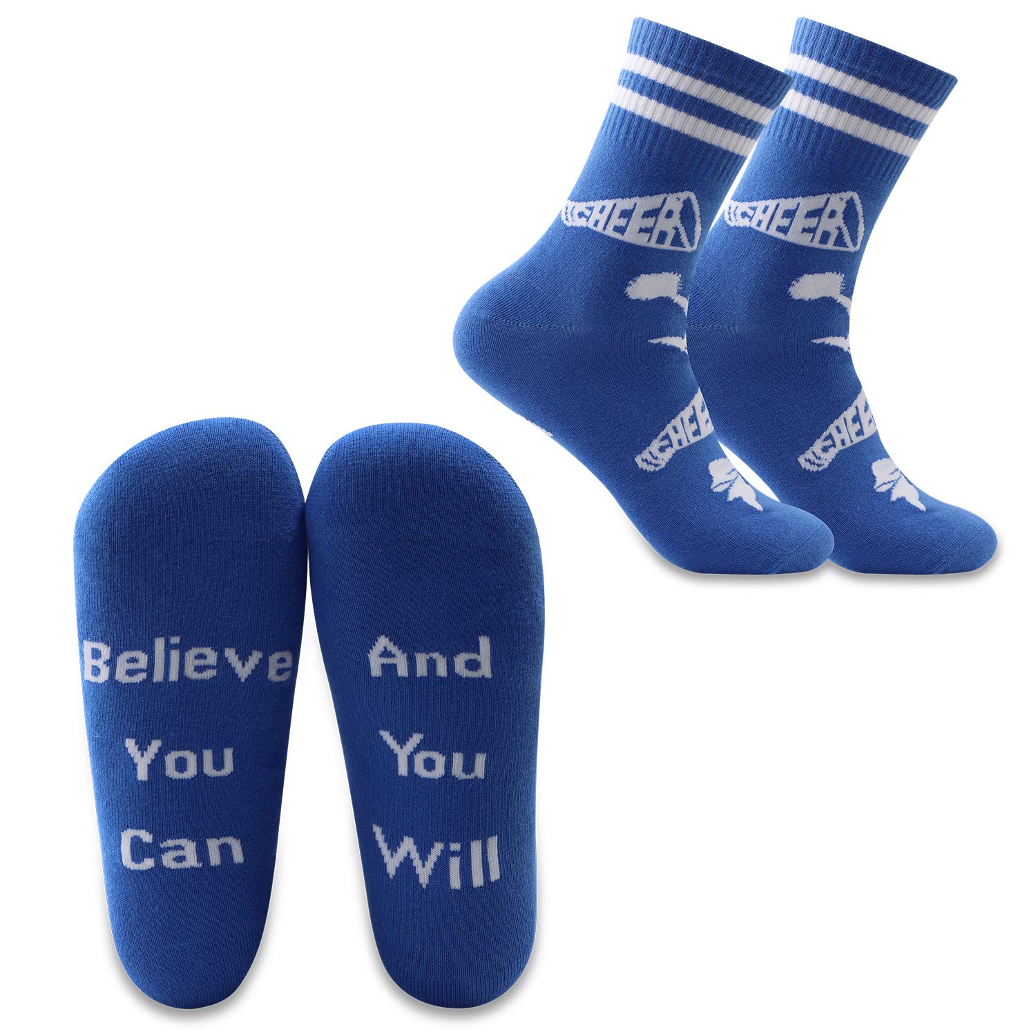 MBMSO 2 Pairs Cheerleading Socks - Best Cheerleader Gifts for Team Spirit & Performance - Perfect for Competitions, Practice & Cheerleading Events