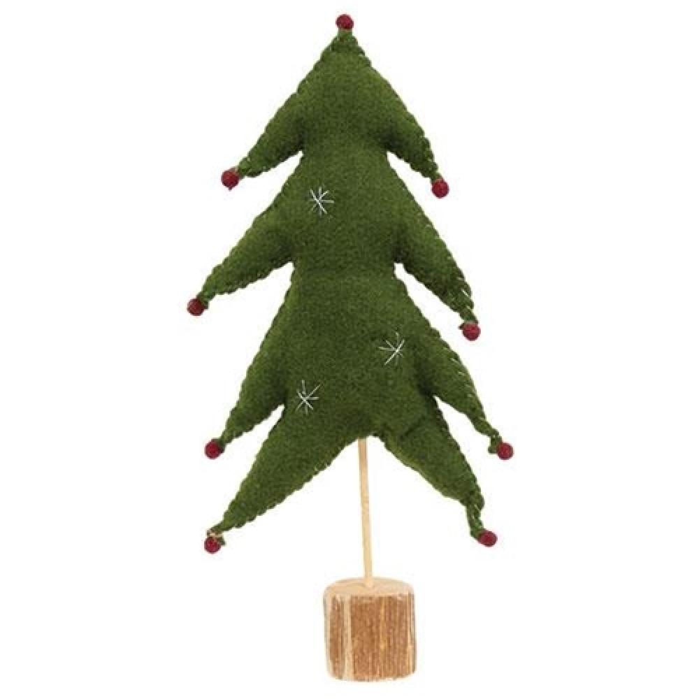 Large Handmade Felt Christmas Tree Decor with Red Ornaments - Perfect for Holiday Home Decor, Christmas Party Centerpiece & Festive Gift