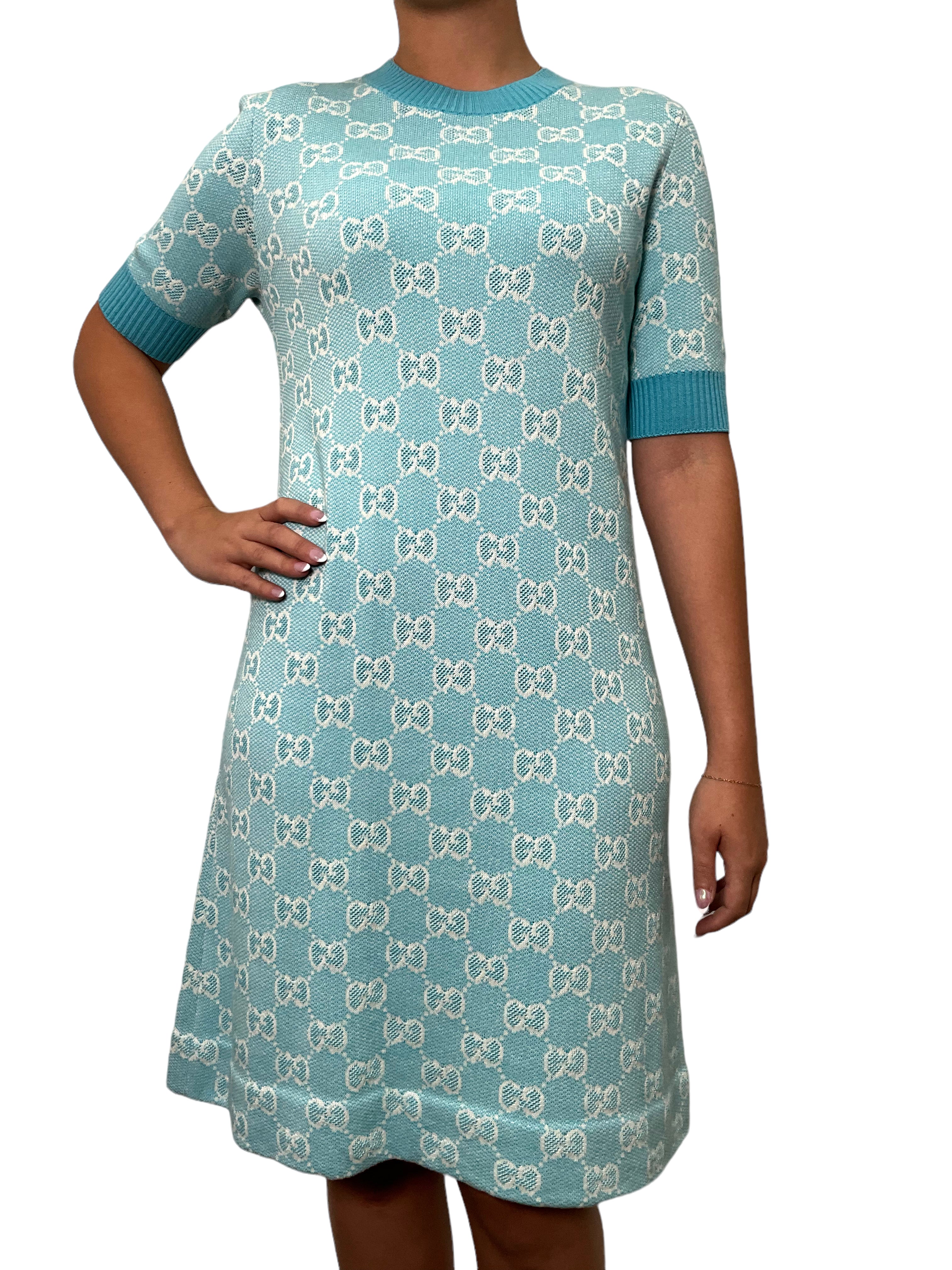 Gucci GG Logo Short Sleeve Dress for Women - Size S | Elegant Casual Wear for Parties, Dates & Summer Outfits