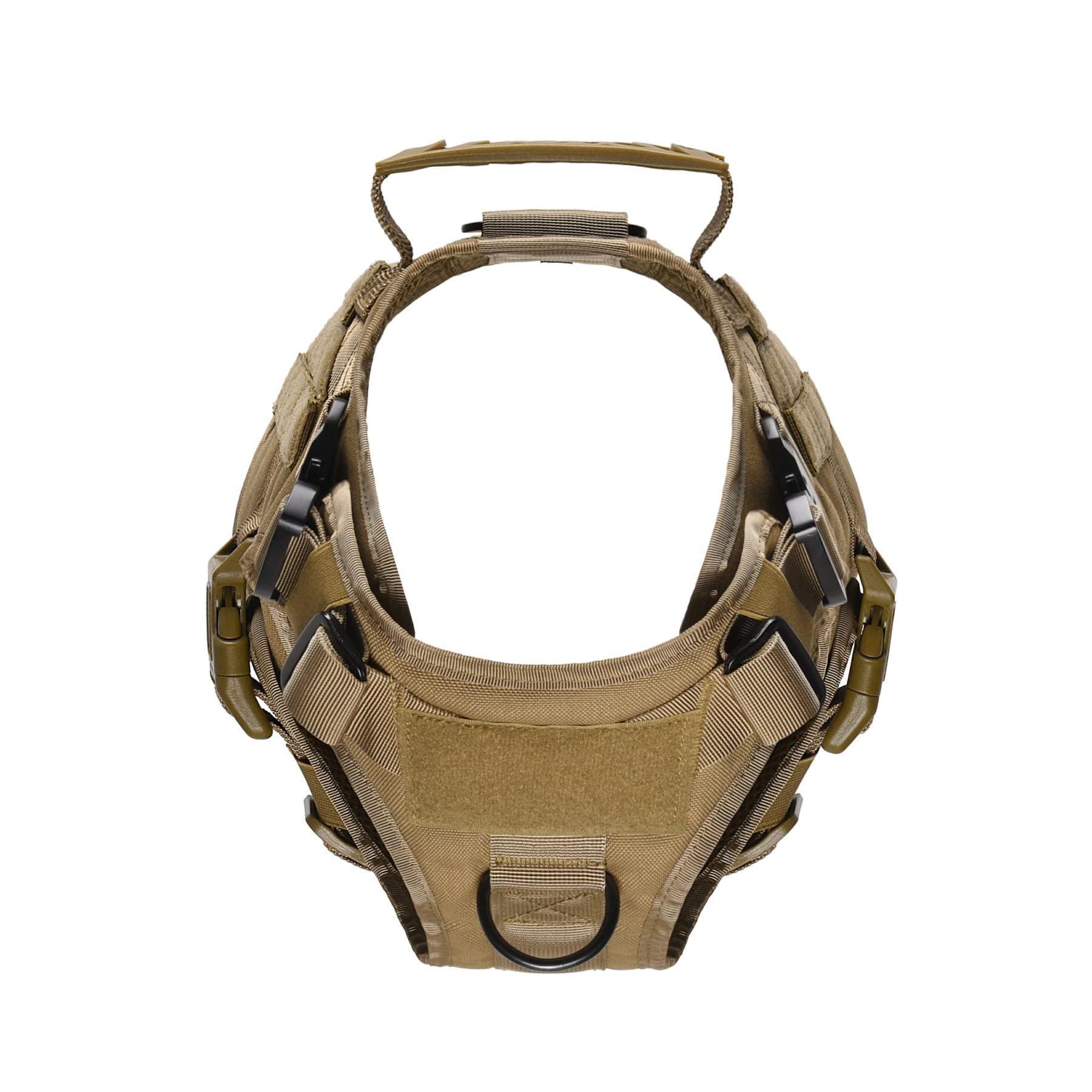 Tactical Dog Harness for Service & Hunting - Adjustable Military-Grade Molle Nylon Vest with Handle, Water-Resistant & Comfortable for K9 Training (Camouflage, Brown, Medium) - Perfect for Police Patrols, Outdoor Adventures & Working Dogs
