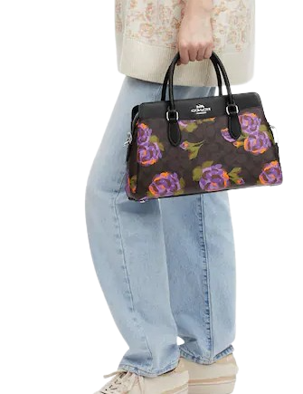 Coach Darcie Carryall Handbag - Signature Canvas with Rose Print - Stylish Women's Tote Bag for Work, Travel & Everyday Use
