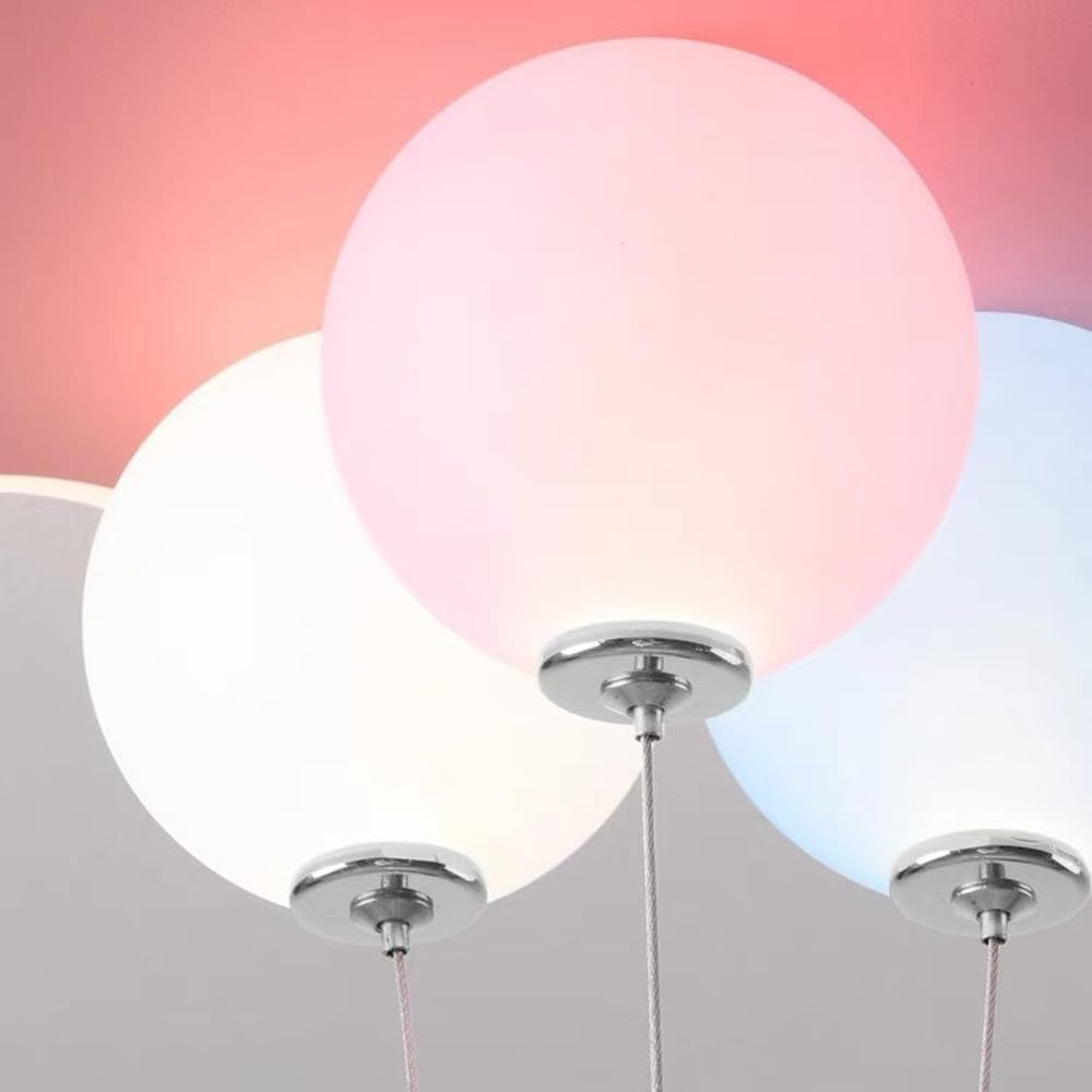 SWEMOPP Astronaut LED Ceiling Light for Kids Room - Dimmable Cloud Balloon Nursery Flush Mount Light Fixture for Boys & Girls Bedroom (Blue/Pink) - Perfect for Space-Themed Children's Bedrooms & Playrooms