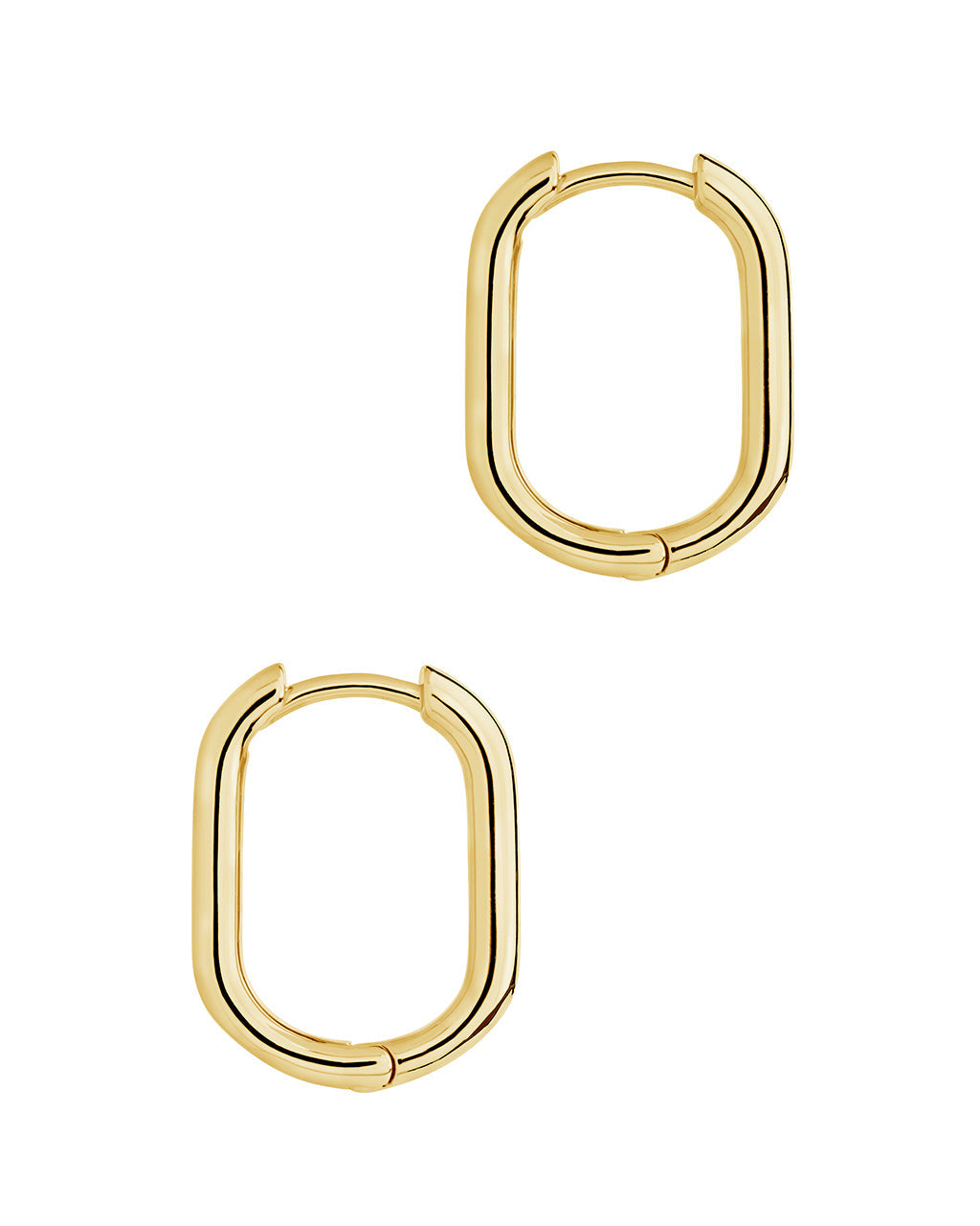 Josie Rectangular Hoop Earrings for Women - Sterling Silver Minimalist Dangle Earrings - Elegant Everyday Jewelry for Work, Party & Date Night