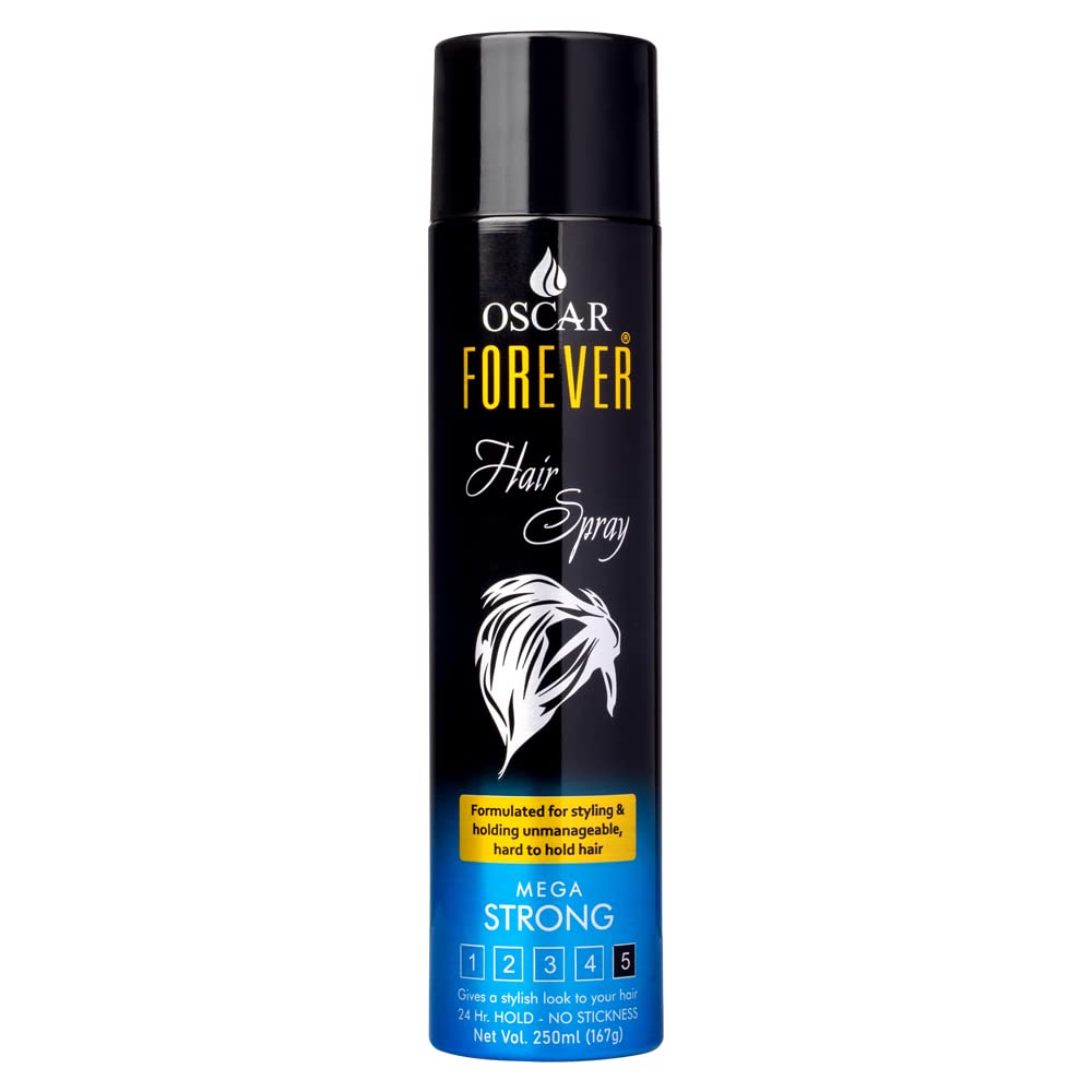 Oscar Forever Hair Spray - Strong Hold Styling Hairspray with Nourishing Formula for Men & Women (250ml) - Perfect for Daily Use, Parties, Weddings & Professional Styling