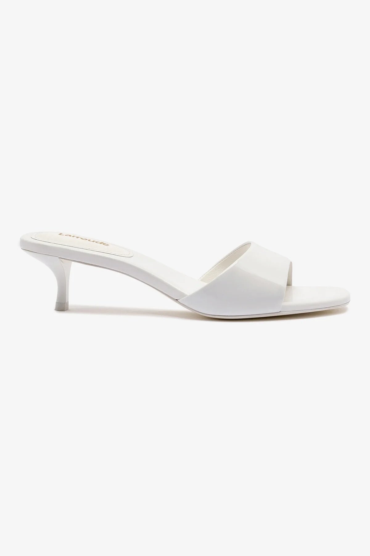 Greta Mule Shoes in White Patent Leather - Women's Comfortable Slip-On Loafers for Office, Casual & Dressy Occasions