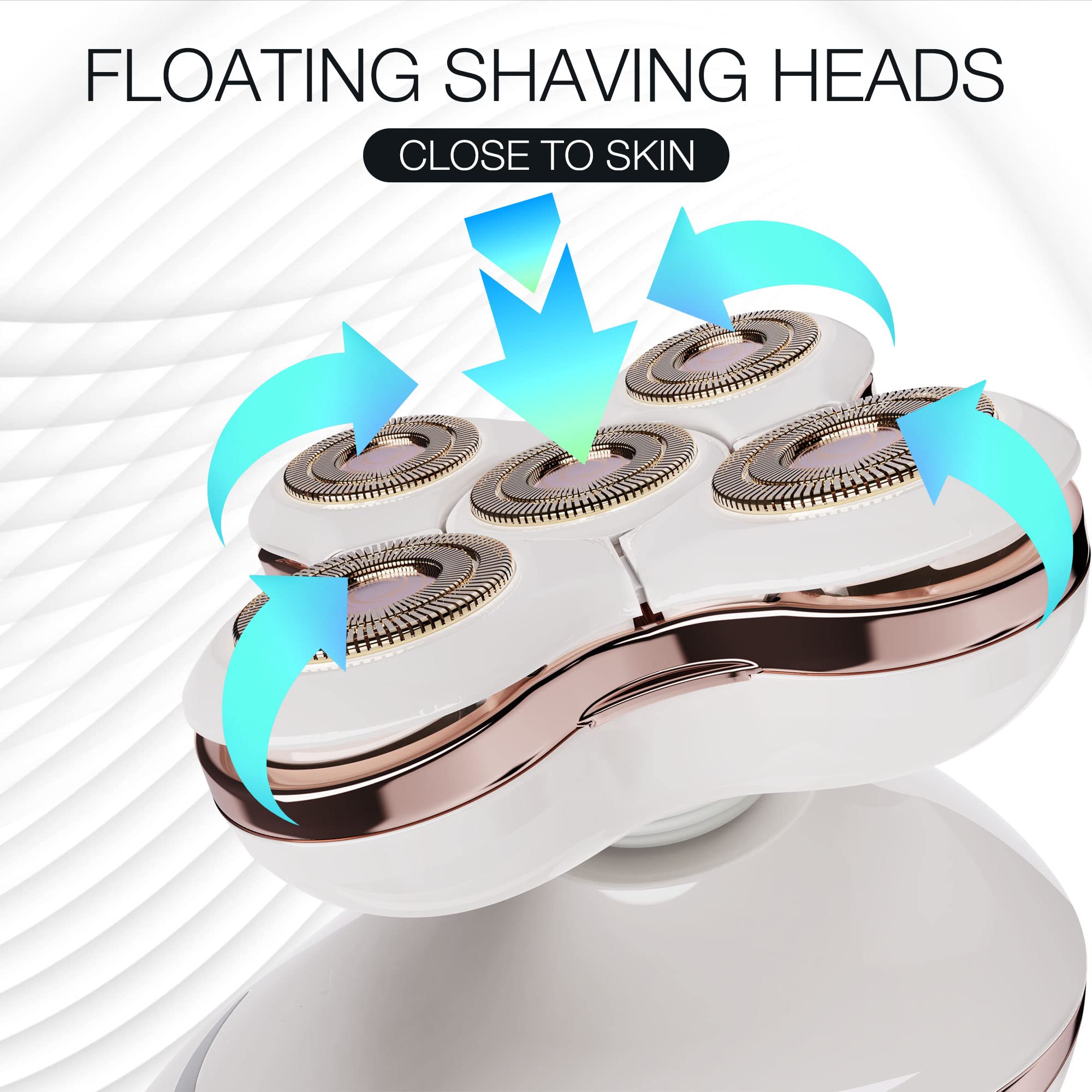Best Electric Razor for Women - Rechargeable Cordless Wet/Dry Shaver with Detachable Head for Legs, Bikini, Face & Lips Hair Removal | Smooth Shaving at Home or Travel