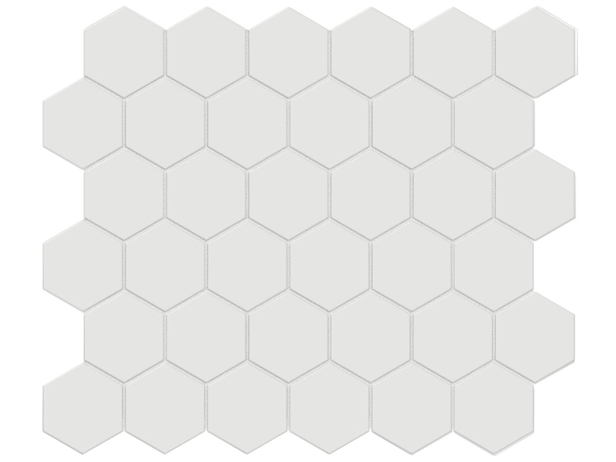 Hexagon Soho Vintage Grey Matte Glazed Porcelain Mosaic Tiles - 2 Pack - Peel and Stick Backsplash for Kitchen, Bathroom, or Fireplace Decor