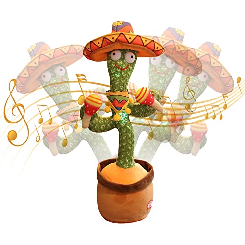 Interactive Singing Dancing Cactus Plush Toy - Fun Early Education Gift for Kids, Electronic Musical Knitted Fabric Toy for Birthday & Party Decorations | Perfect for Playtime, Learning & Home Decor