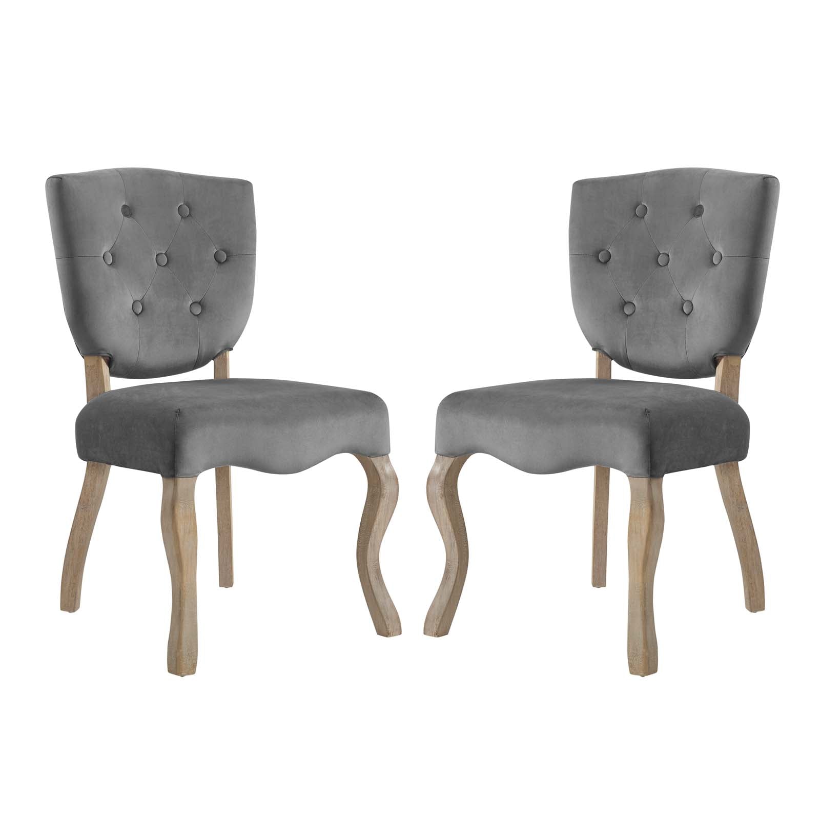 Modern Array Dining Side Chairs Set of 2 - Sturdy Wooden Kitchen Chairs with Padded Seats - Perfect for Dining Room, Breakfast Nook & Small Spaces