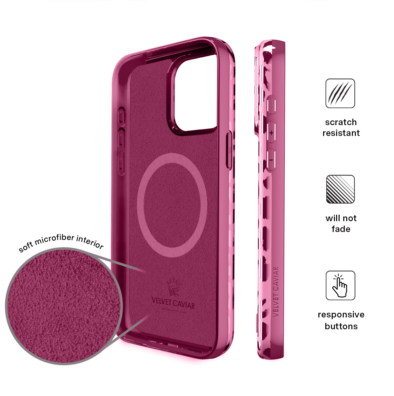 Pink Ruby Leopard iPhone Case - Stylish Protective Cover for iPhone [Model Numbers] - Perfect for Everyday Use, Travel & Fashion Accessories