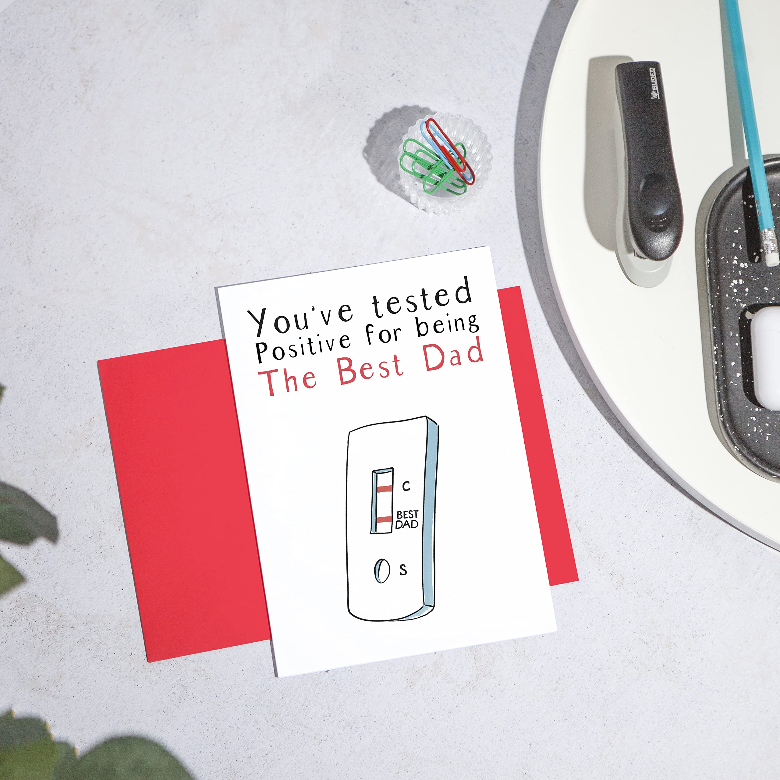 Huxters Funny Greeting Card for Dad - Premium A5 Humorous Father's Day & Birthday Card - Positive Tested Dad Card - Perfect for Special Occasions & Gifts