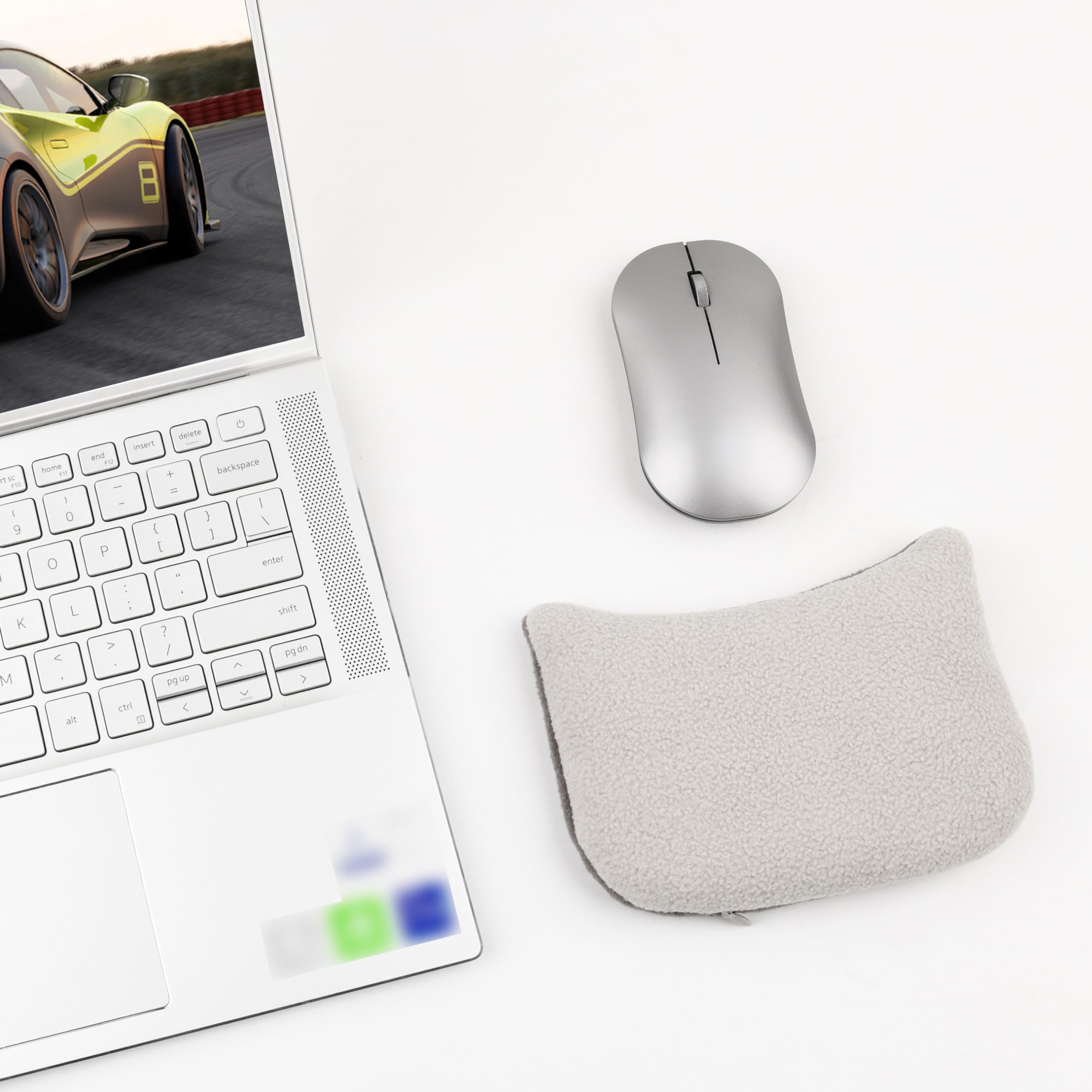 Ergonomic Large Mouse Wrist Rest with Comfort Beads - Gray Memory Foam Support Pad for Computer, Laptop & PC Gaming - Perfect for Office Work, Long Gaming Sessions & Wrist Pain Relief