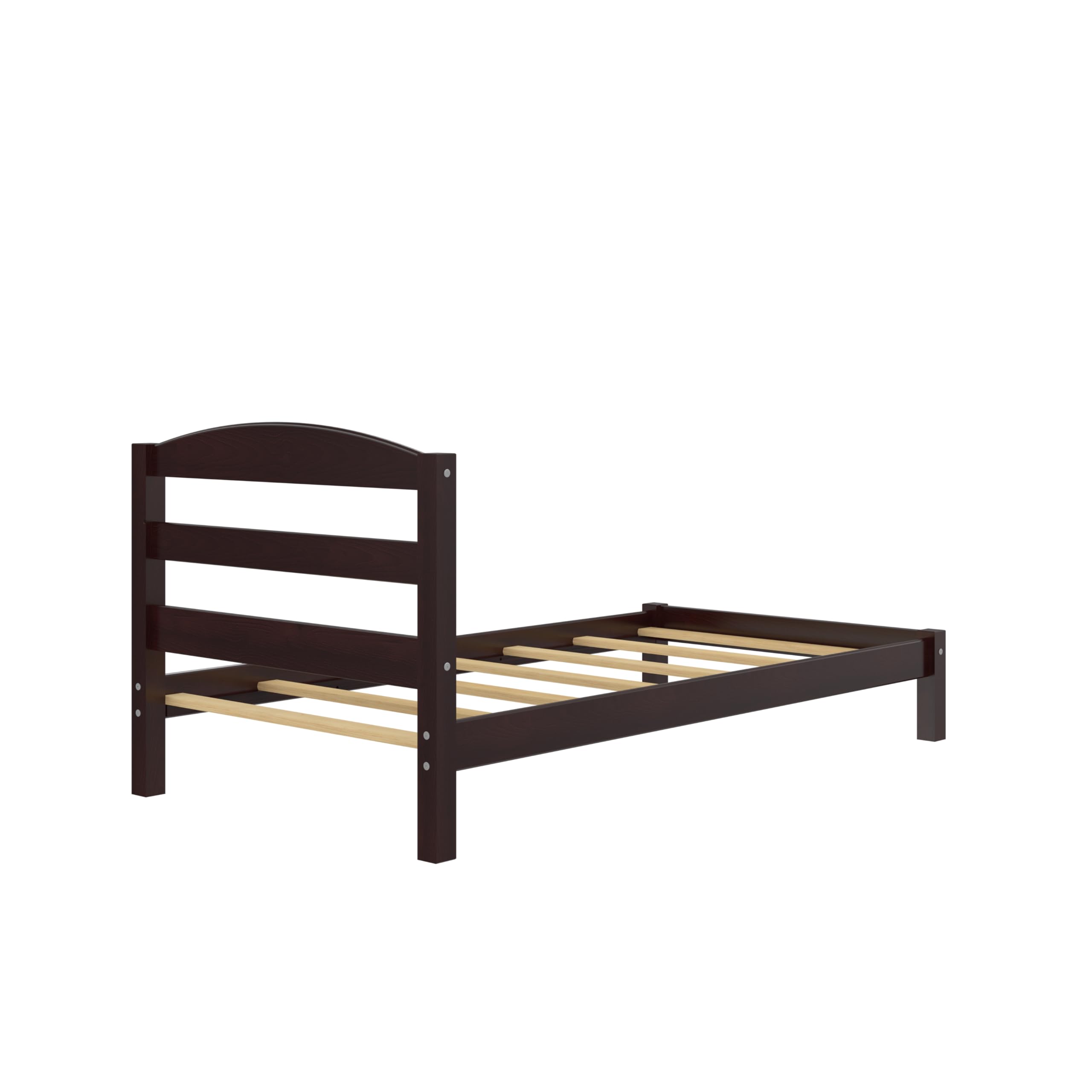 DHP Braylon Twin Bed Frame - Minimalist Wooden Bed with Espresso Finish - Sturdy Solid Wood Construction - Perfect for Kids Rooms, Guest Bedrooms & Small Spaces