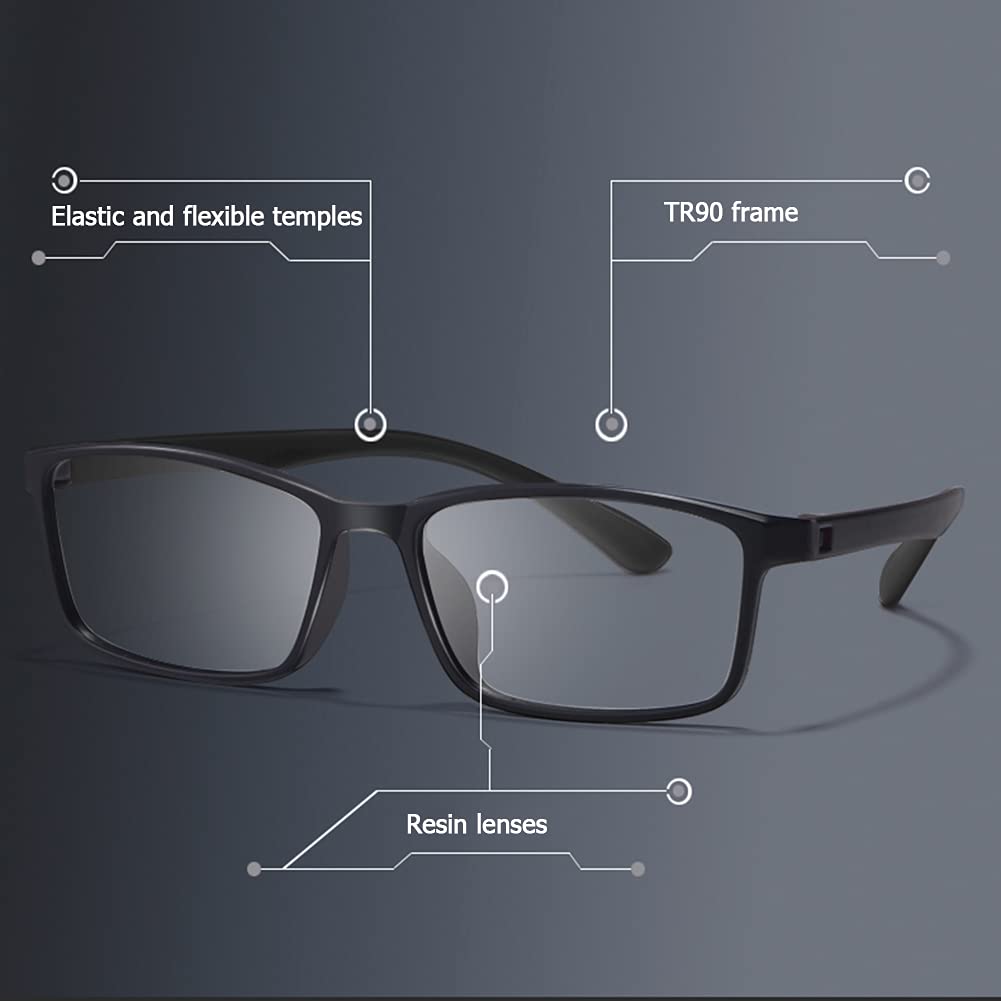 Blue Light Blocking Reading Glasses - Lightweight Anti Eye Strain Computer Glasses with Spring Hinge for Men & Women - Perfect for Office Work, Screen Time, and Digital Eye Fatigue Relief