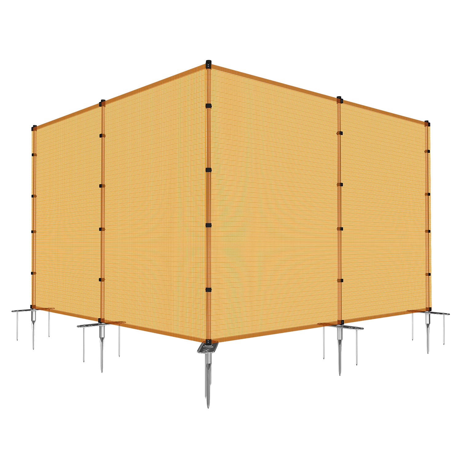 PATIO Portable Outdoor Mesh Fence - 6'x24' Orange Temporary Garden Fencing with Posts | Safety Barrier for Dogs & Chickens | Ideal for Backyard, Yard & Garden Protection | Easy to Move & Install