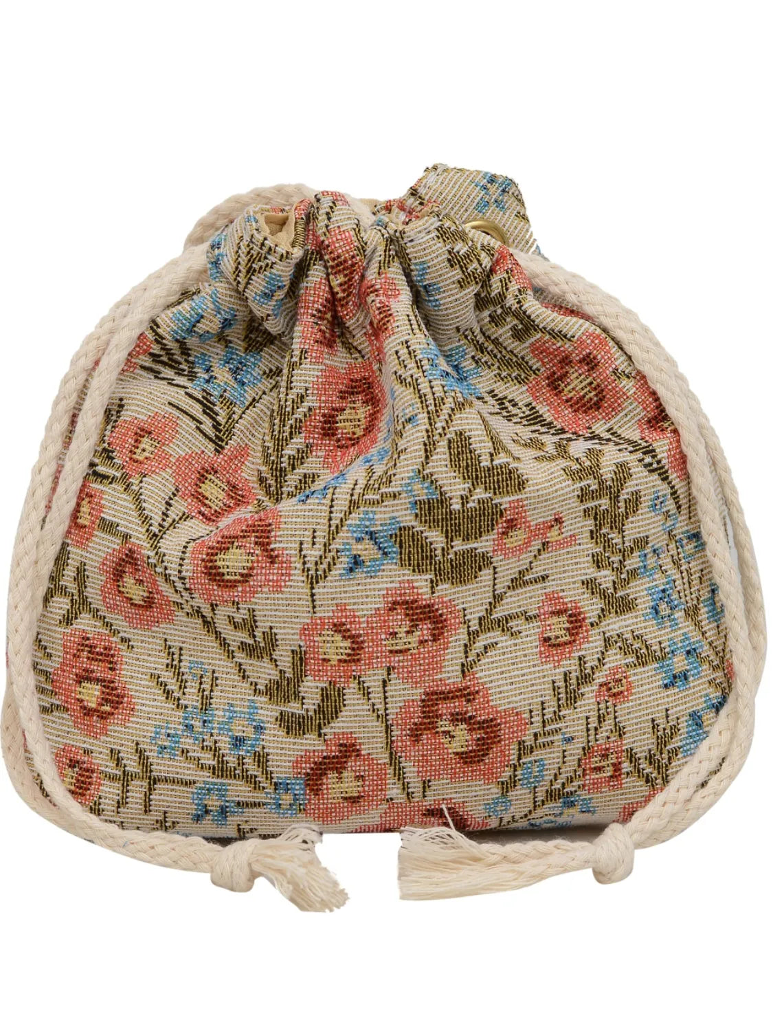 Floral Drawstring Bucket Bag - Stylish Rope Handbag for Women, Perfect for Beach, Picnic, and Everyday Use