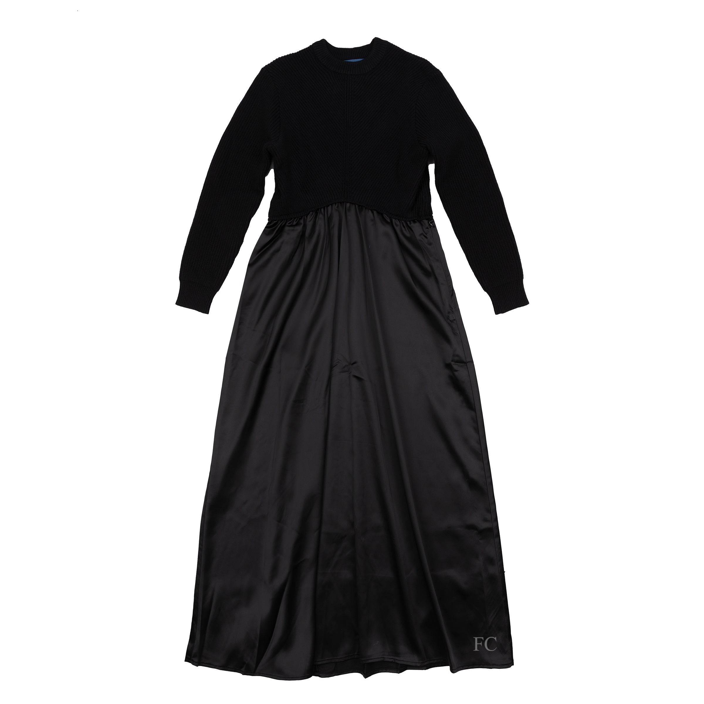 Jouet Satin Black Knit Dress - Elegant & Comfortable Women's Fashion for Parties, Dates & Evening Events