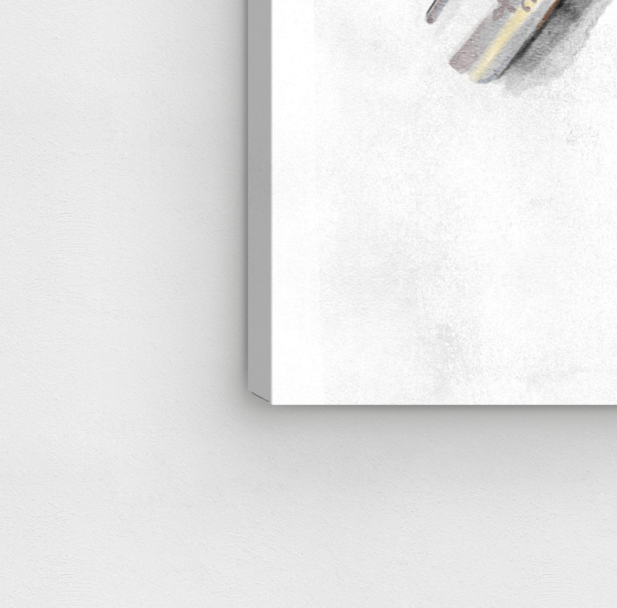 Oliver Gal Artist Co. 'Wood Razor' Bathroom Wall Art - 16x16 Inch White & Brown Canvas Prints for Modern Home Décor | Perfect for Spa-Like Bathrooms, Guest Suites & Coastal Style Interiors