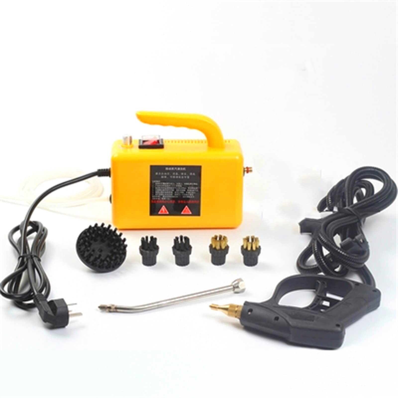 2600W High Pressure Handheld Steam Cleaner - Portable Electric Steam Machine for Auto Detailing, Car Cleaning, Kitchen Floors & Home Use (Yellow) | Perfect for Deep Cleaning Vehicles, Tiles, Grills & Sanitizing Surfaces