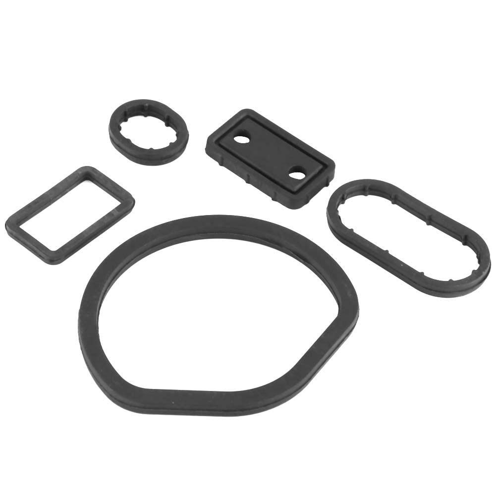 KIMISS 5pcs Rubber Car Oil Cooler Filter Gasket Set - Compatible with C240 & C280 Models (112184036) - Ideal for Engine Maintenance & Oil System Repair