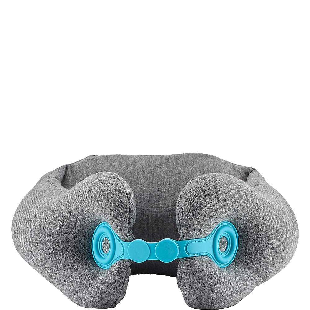 Conair Travel Smart Silicone Closure Pillow - Gray Memory Foam Neck Support Pillow for Airplane, Car & Office Use - Compact & Comfortable Travel Accessory