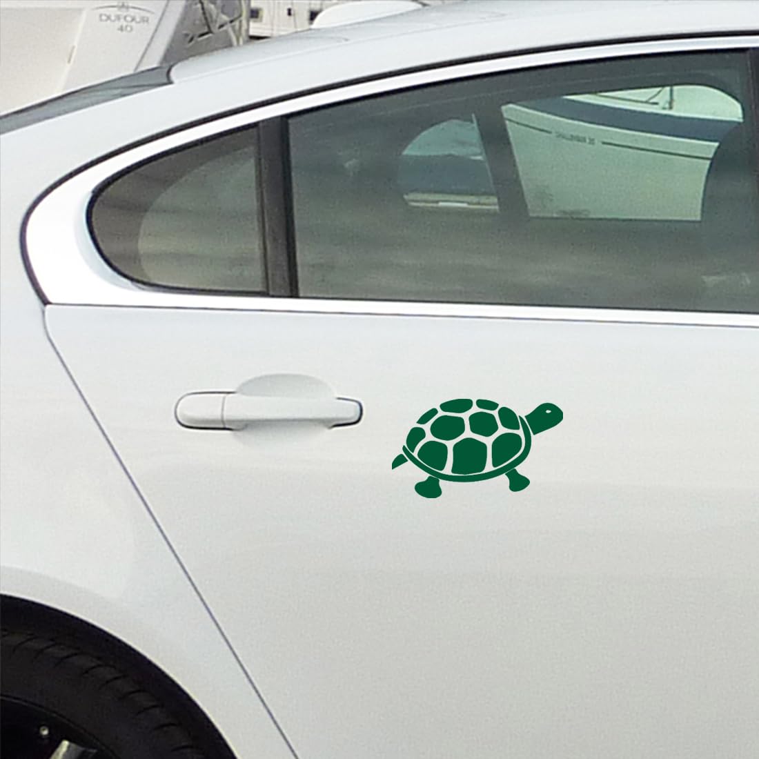 Premium Waterproof Vinyl Decal Stickers (Set of 2) - Tortoise Turtle Tropical Green Design for Laptop, Phone, Helmet, Car Window, Bumper, Mug, Cup, Door & Wall Decoration - Perfect for Home, Office, School & DIY Projects