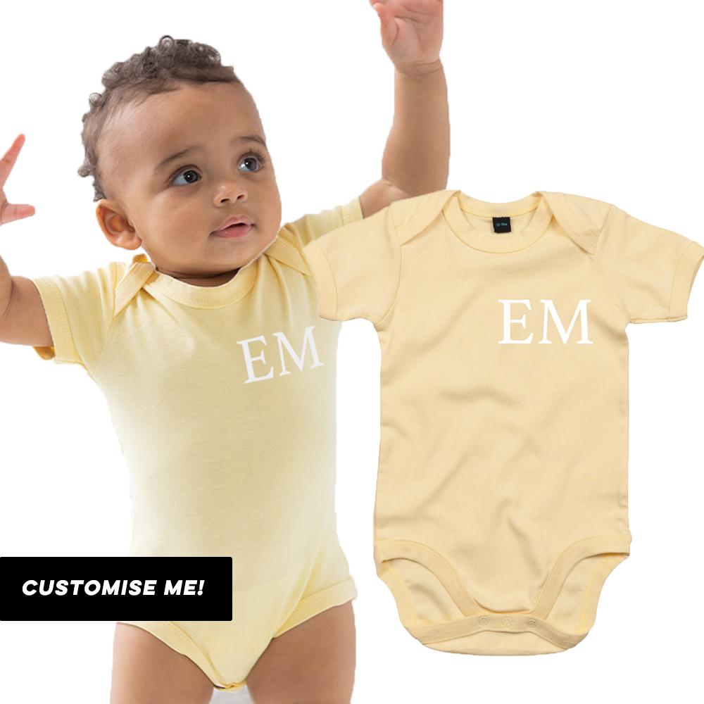 Personalized Initial Baby Vest - Classic Cotton Infant Bodysuit for Boys & Girls - Perfect for Newborn Photos, Baby Showers & Gifts