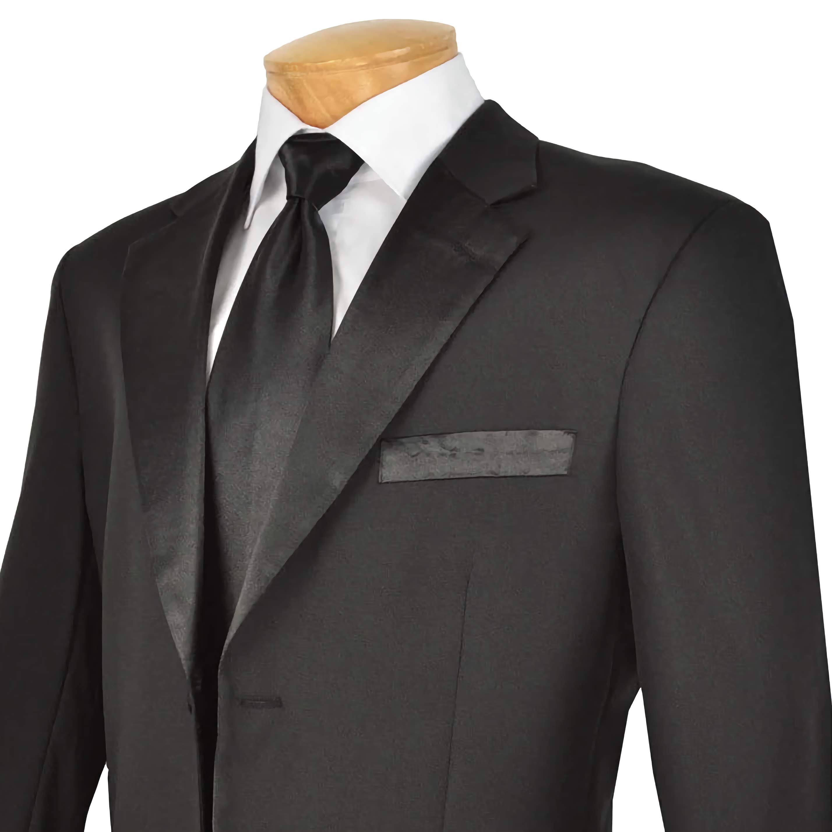 Royale Collection Men's Black Regular Fit 2-Piece Tuxedo Suit for Weddings, Prom & Formal Events