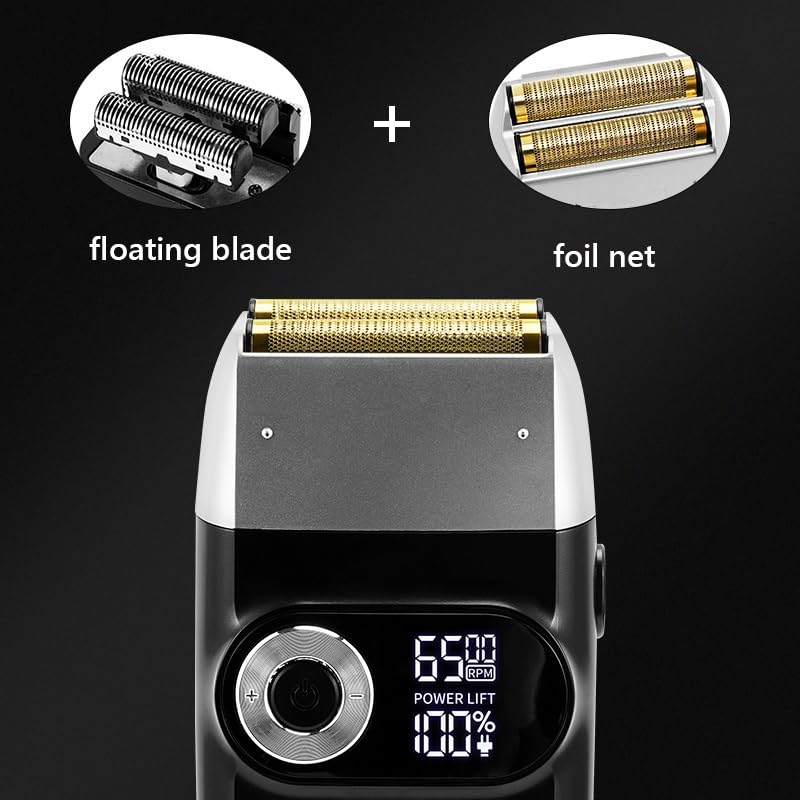 Professional Men's Electric Razor - Rotary Motor Shaver with Foil Head for Smooth Shaving & Hair Trimming, Black | Perfect for Travel, Home & Office Use