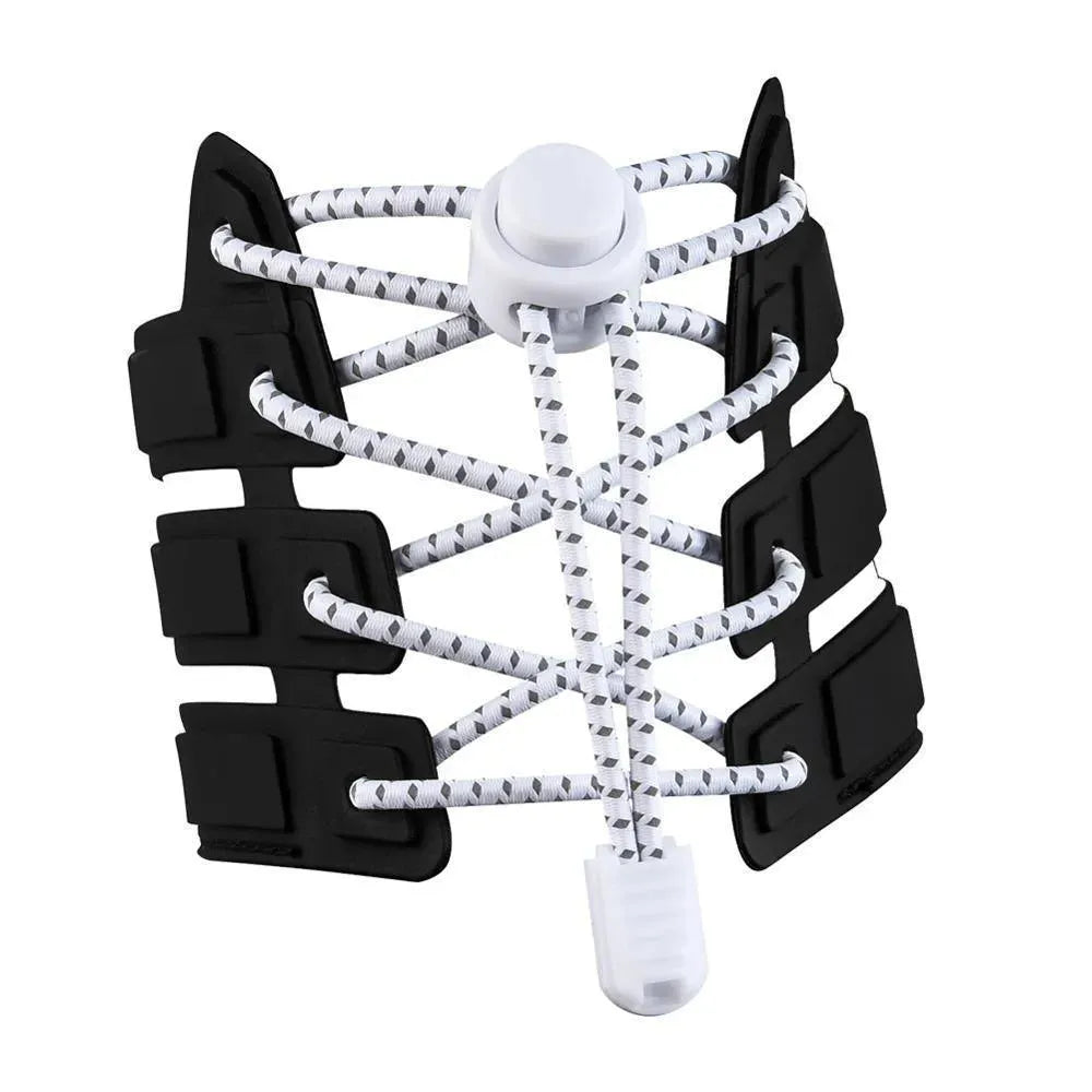No-Tie Reflective Elastic Shoelaces for Running & Sports Shoes - Stay Secure & Visible During Night Jogs & Workouts