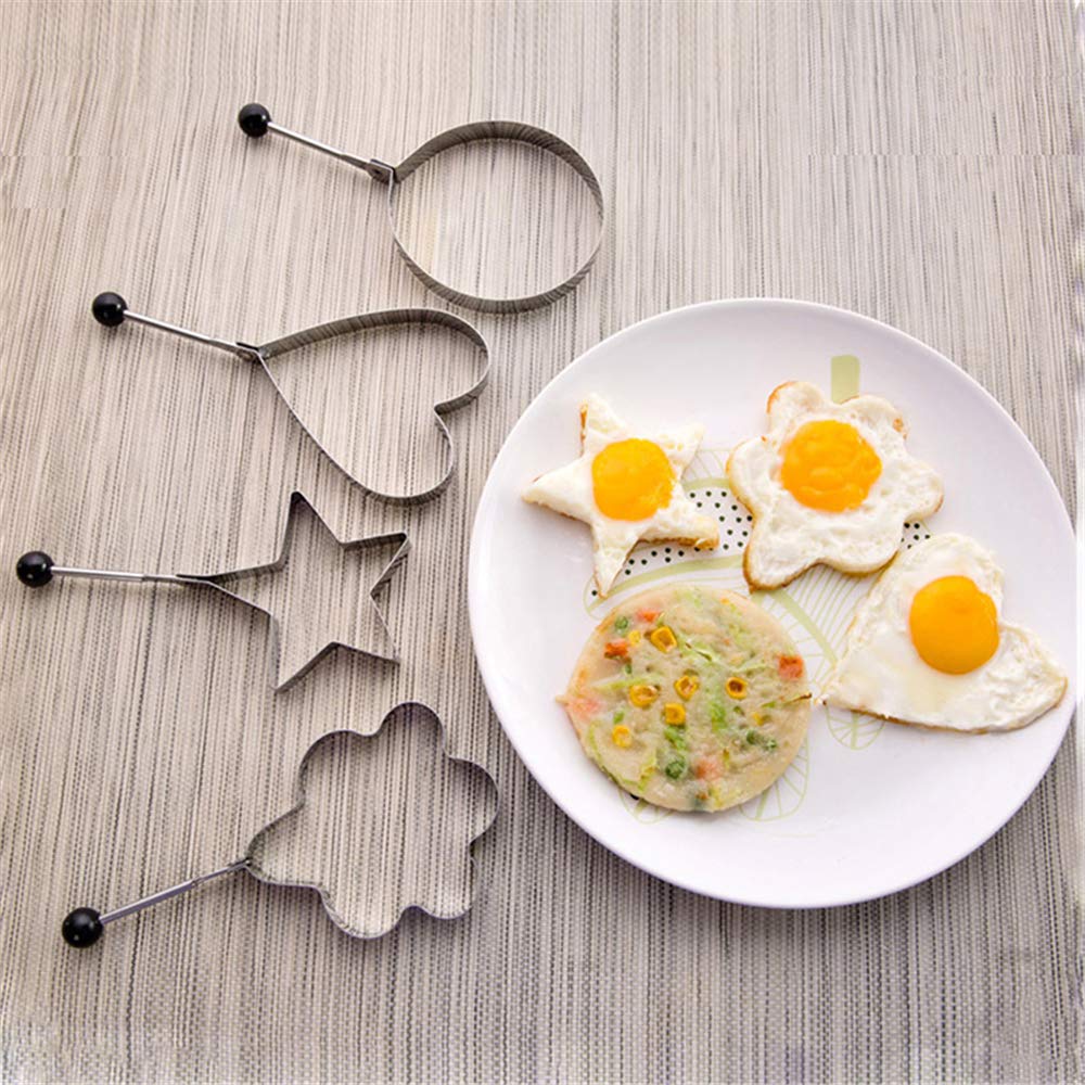 Mayata 5-Piece Stainless Steel Egg Ring Set - Pancake, Omelette & Fried Egg Shaper Molds - Non-Stick Cooking Tools for Perfect Breakfast - Ideal for Kitchen, Camping & Brunch Preparation
