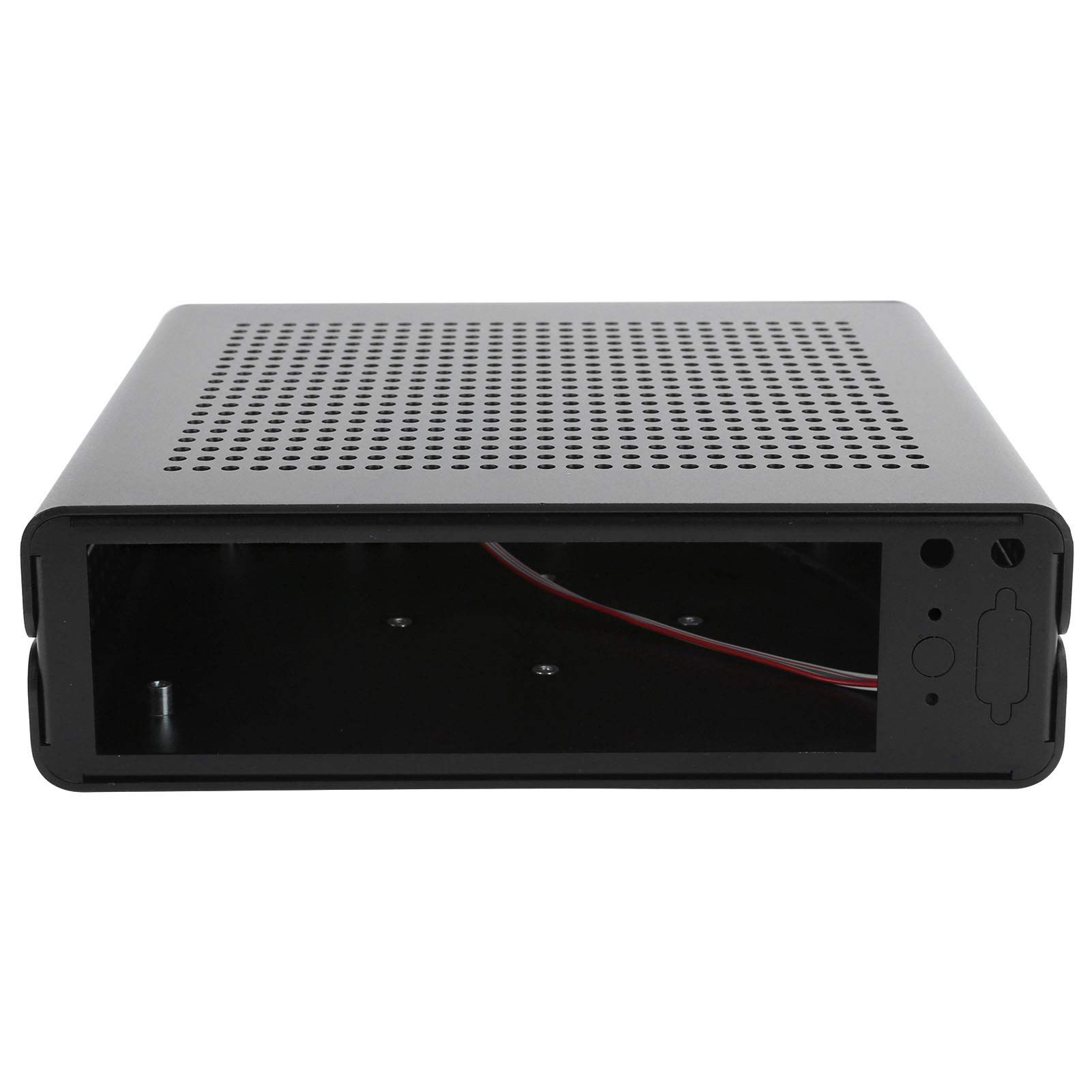 Mini ITX PC Case - Full Aluminum HTPC Chassis with DC-ATX Power Supply, Horizontal/Vertical/Wall Mountable for Home Theater & Office Desktop (Black USB 2.0) - Perfect for Gaming Rigs, Media Centers & Digital Signage Displays