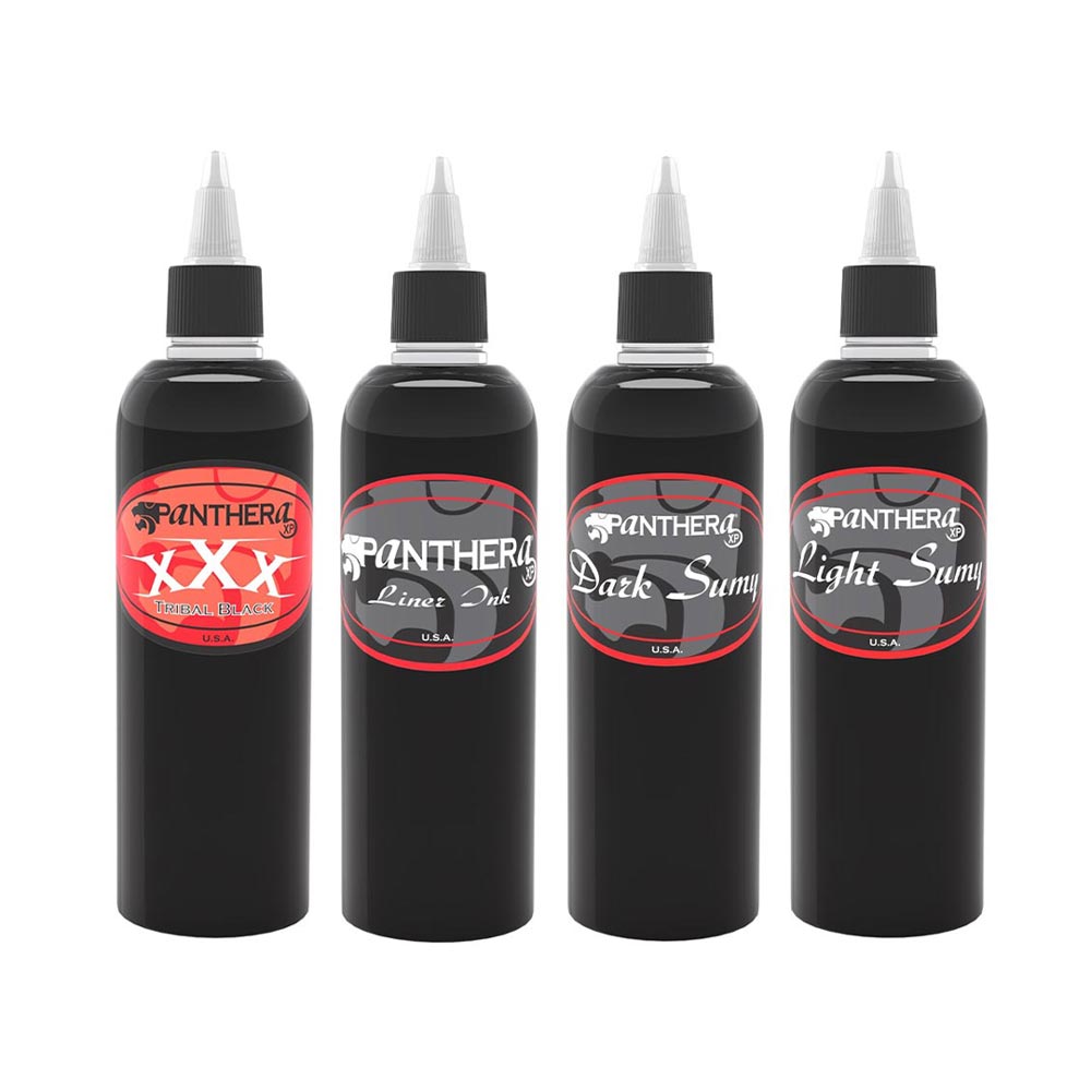 Panthera Tattoo Ink Set - 4 Bottles (5oz Each) - Professional Tattoo Supplies for Artists & Beginners - Perfect for Tattoo Studios & Home Use