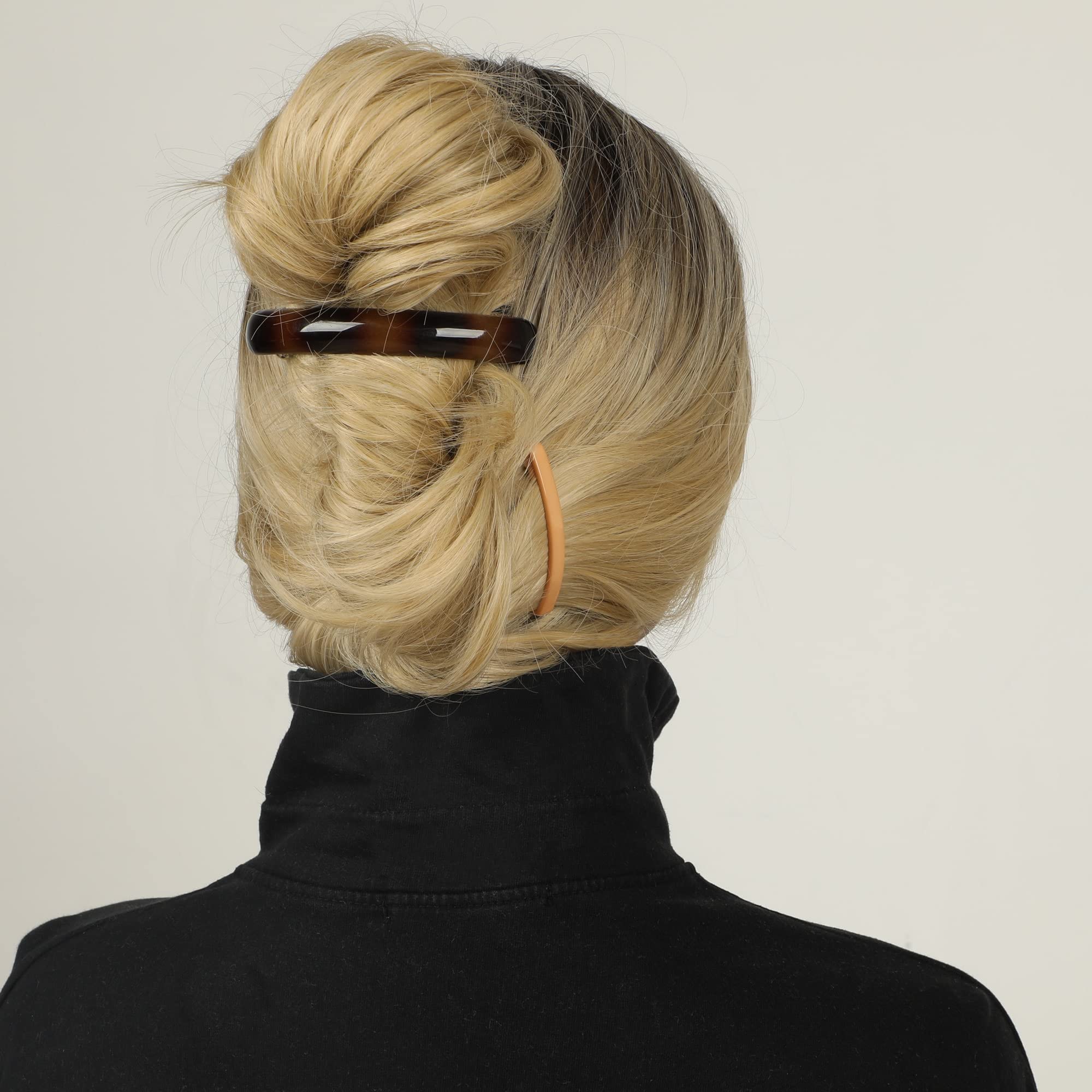 Small Plastic Hair Barrettes - 18 Pcs for Thin to Medium Hair | Half Updos & Ponytails