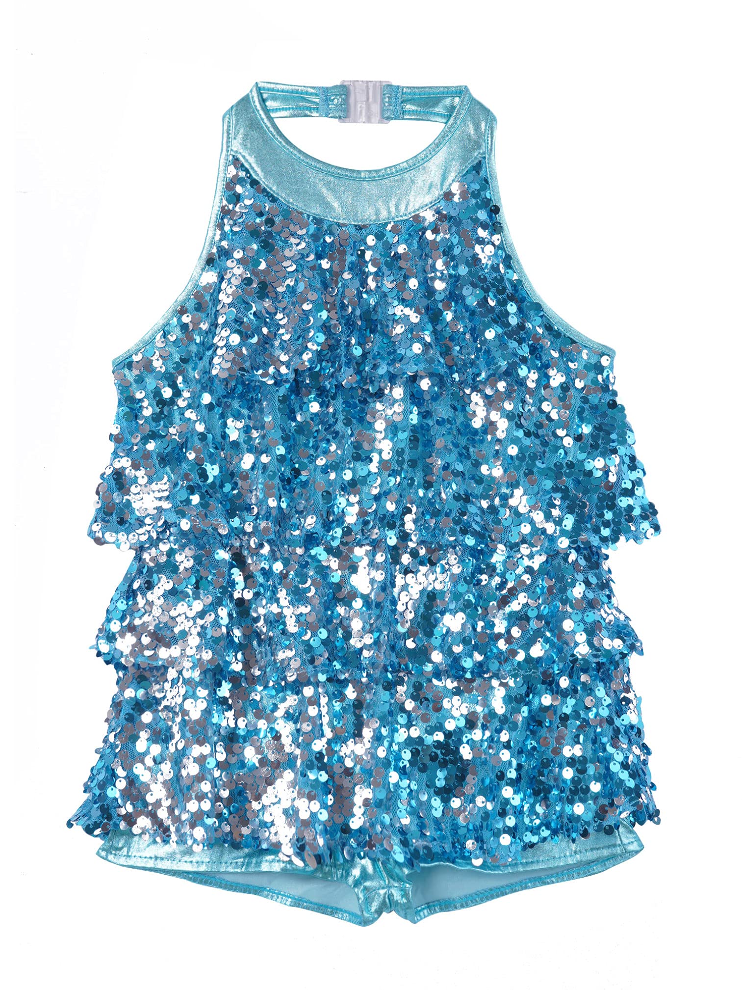 Agoky Girls Ballet Dance Dress - Shiny Jazz Latin Modern Dance Outfits for Kids - Stage Performance Costume & Dancewear Activewear - Perfect for Recitals, Competitions & Dance Classes