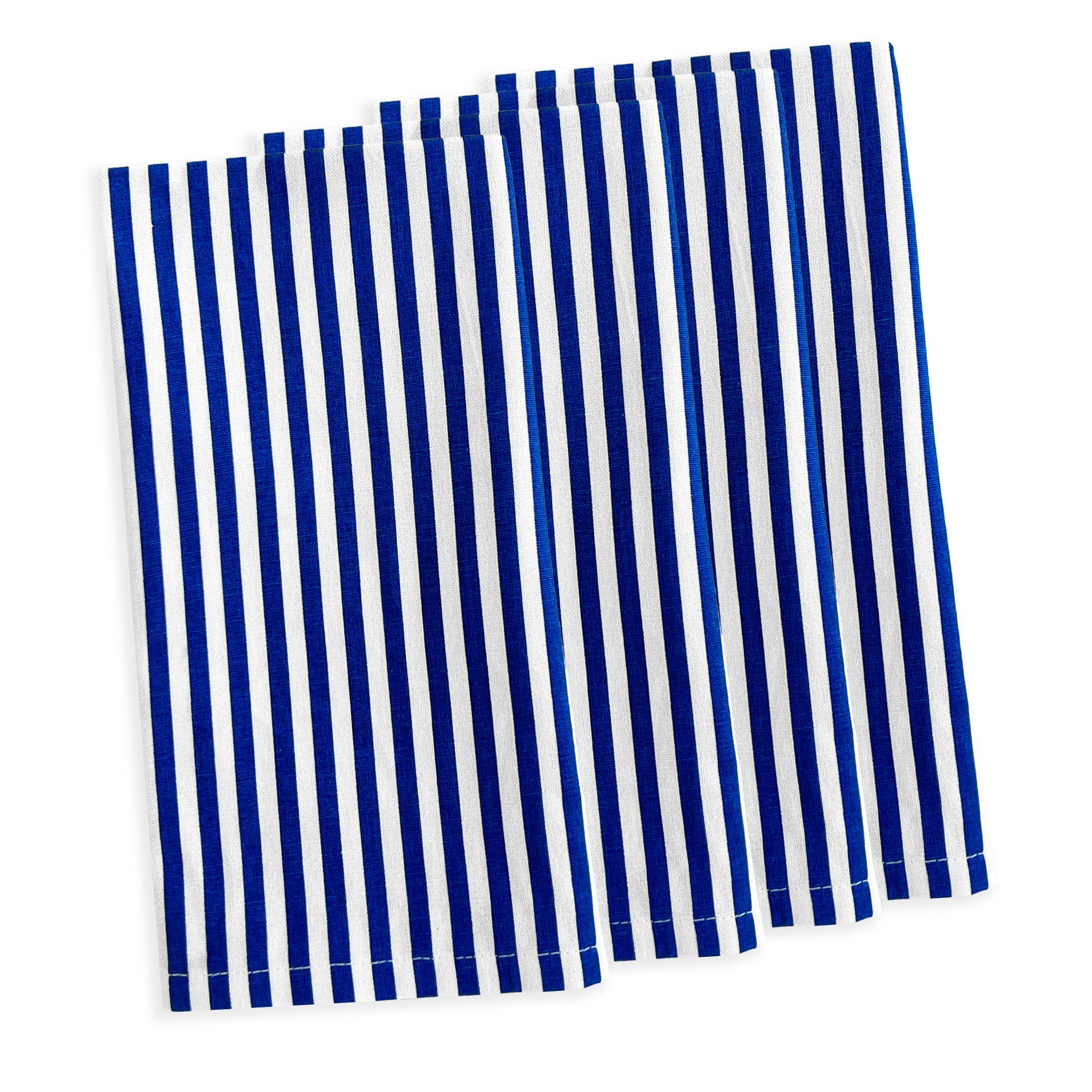 Premium Blue Pinstripe Dinner Napkins Set of 4 - Elegant Formal Dining, Wedding, and Holiday Table Decor