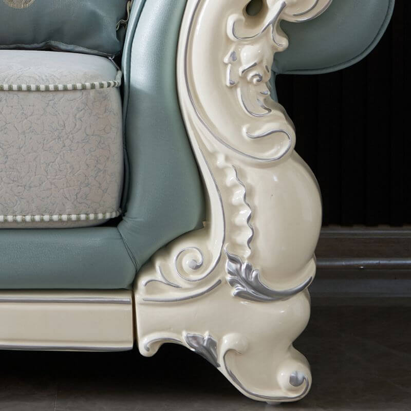 L-Shaped Recliner Sofa with Round Arms & Button Tufted Design - Perfect for Living Room, Home Theater & Family Gatherings