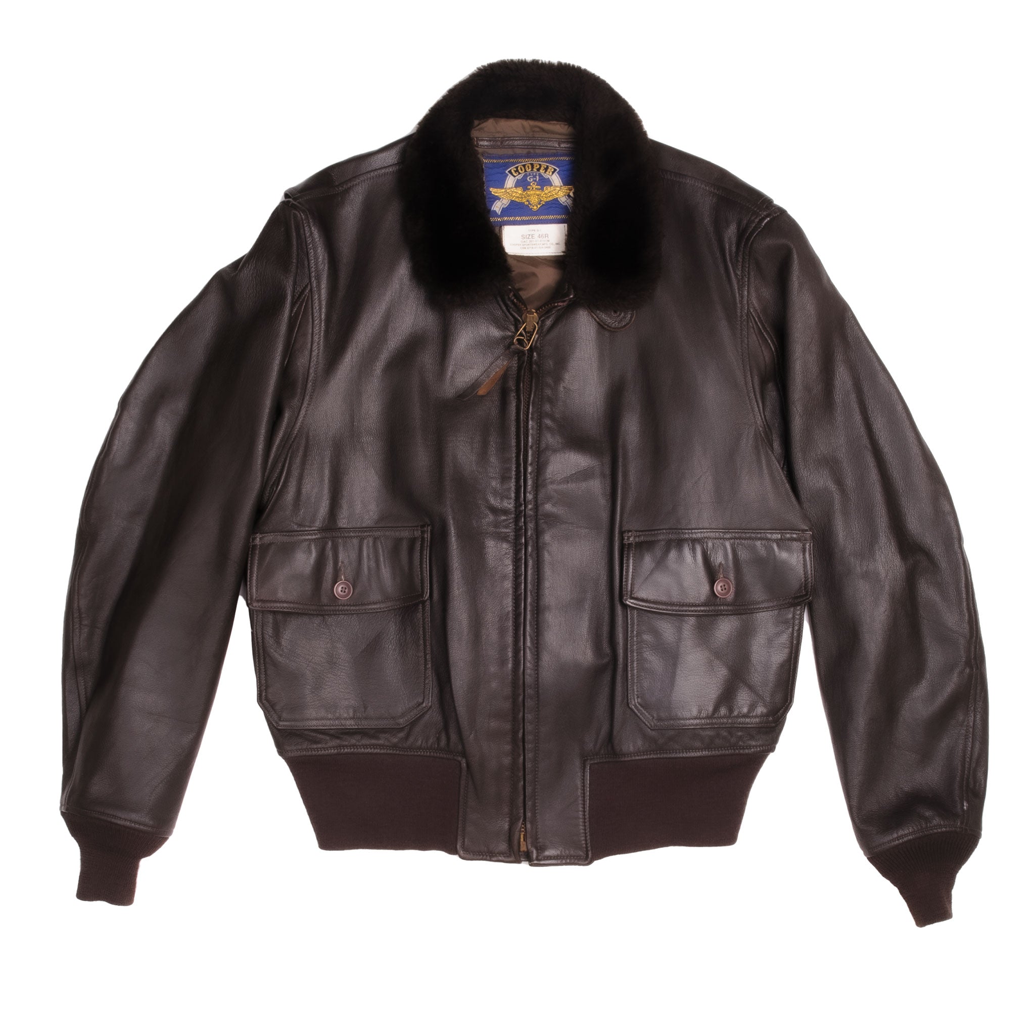 Vintage Cooper US Navy G-1 Leather Flight Jacket, Size 46R - Authentic Military Aviator Bomber Jacket for Men | Perfect for Aviation Enthusiasts, Historical Reenactments & Casual Wear