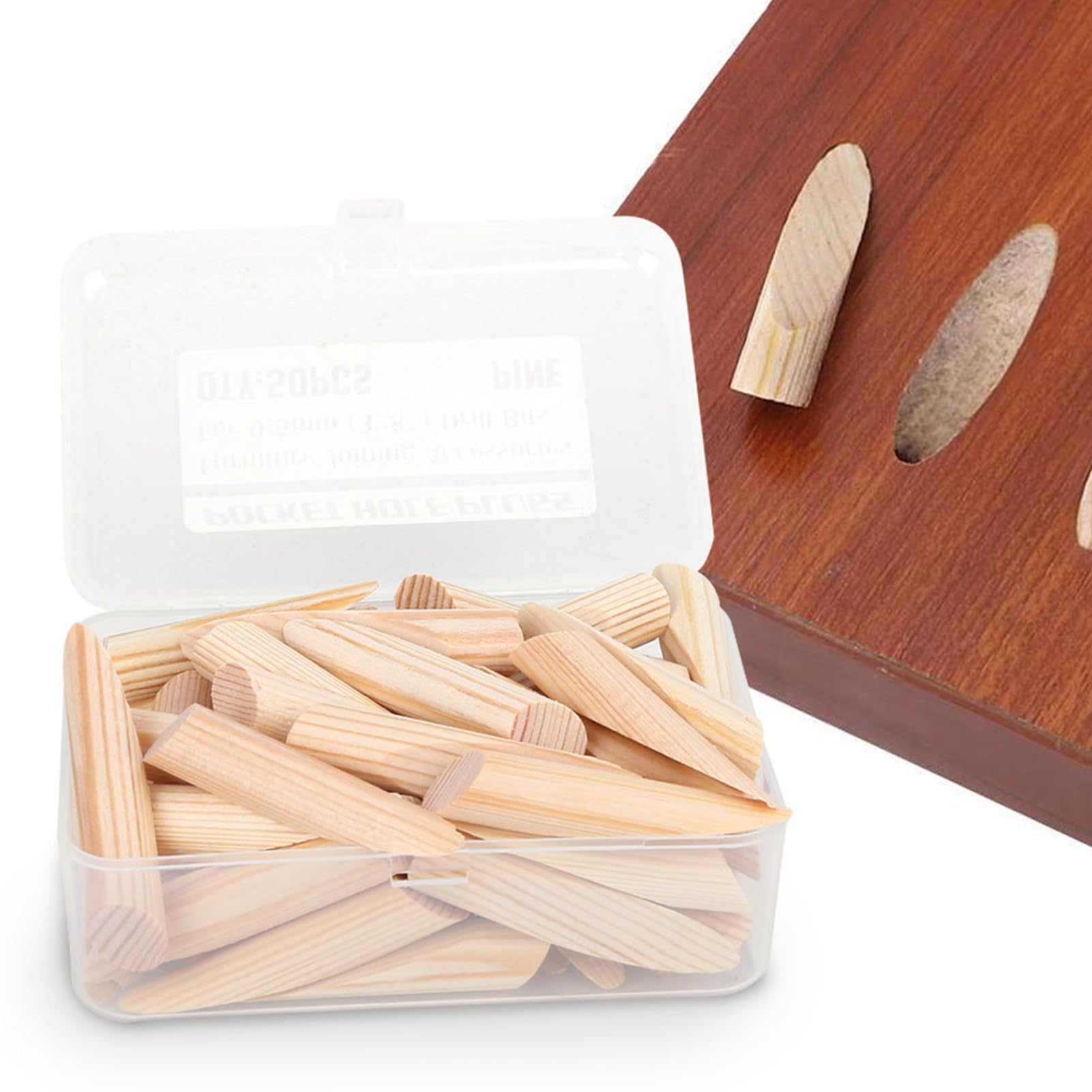 50pcs Solid Wood Pocket Hole Plugs - Pine Wooden Plugs for Pocket Hole Jigs - Perfect for Woodworking, DIY Projects & Furniture Repair - Home Improvement & Cabinet Making Essential