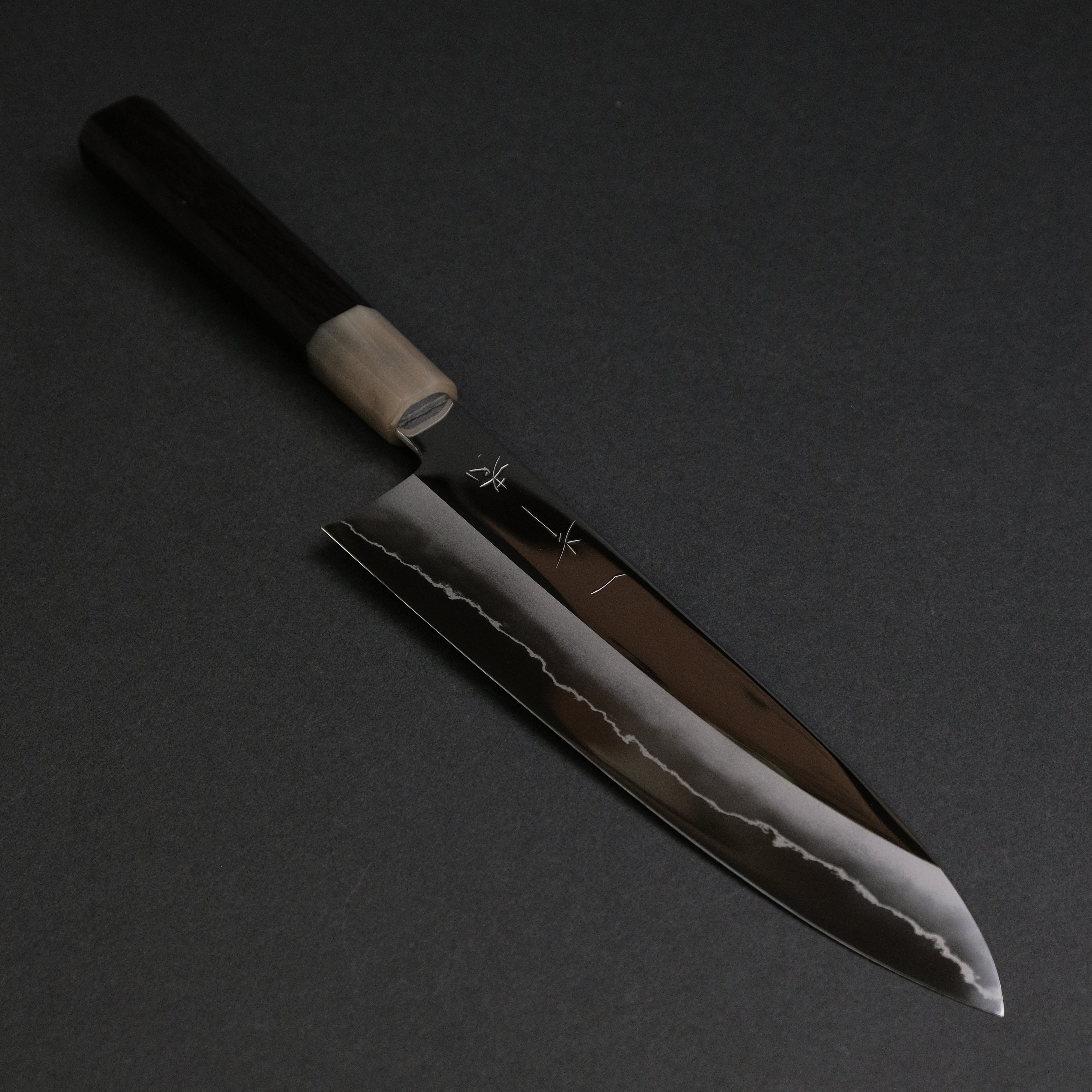 Hitohira Kikuchiyo Rou Silver #3 Mirror Polished Gyuto 210mm Japanese Chef Knife with Ebony Handle - Perfect for Sushi, Meat Cutting & Professional Kitchen Use