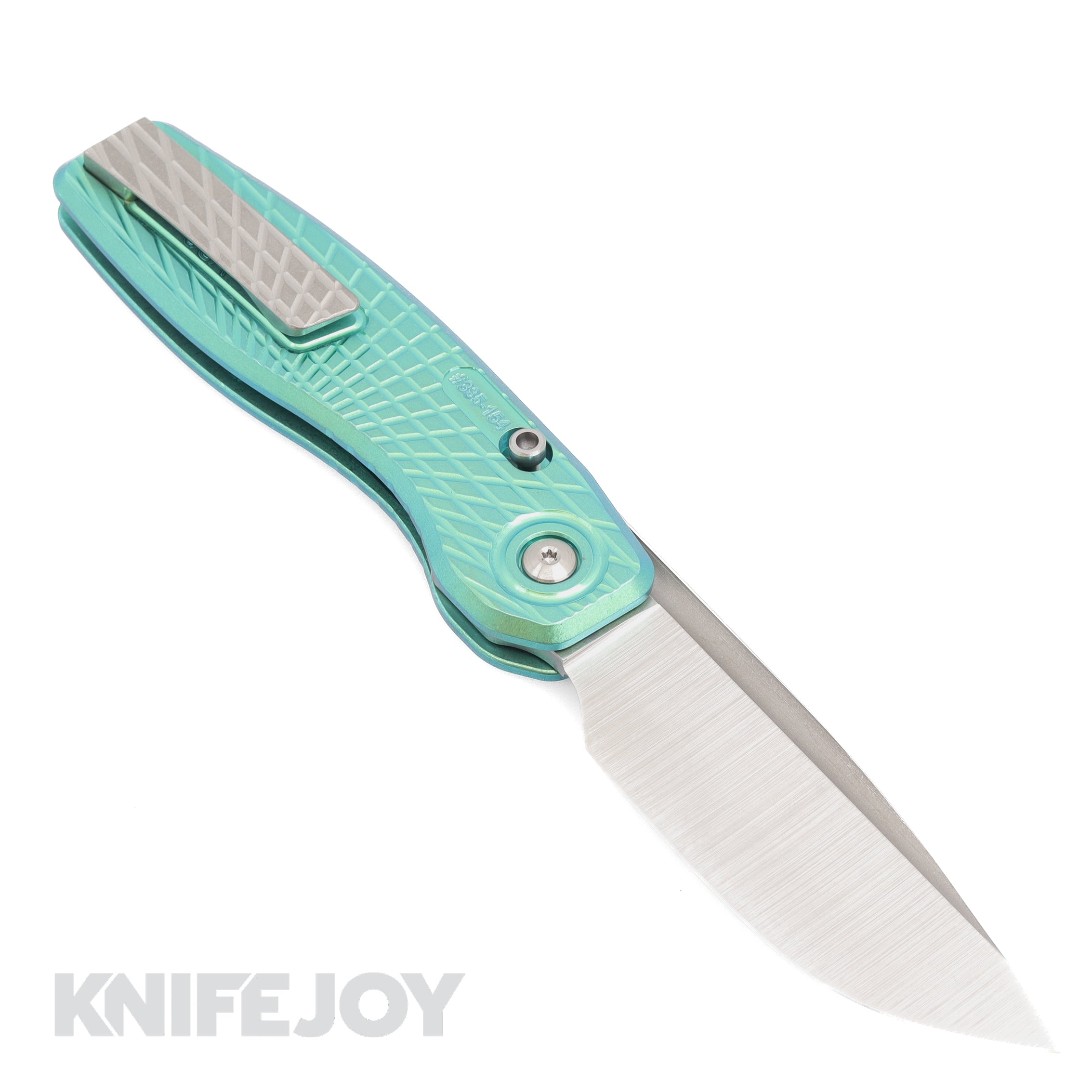 Custom Mini FSD #385 Brown Knives - Stonewashed CPM 154 Blade & Milling Style #2 Titanium Handles | EDC, Outdoor Survival, Camping, Collectors Knife