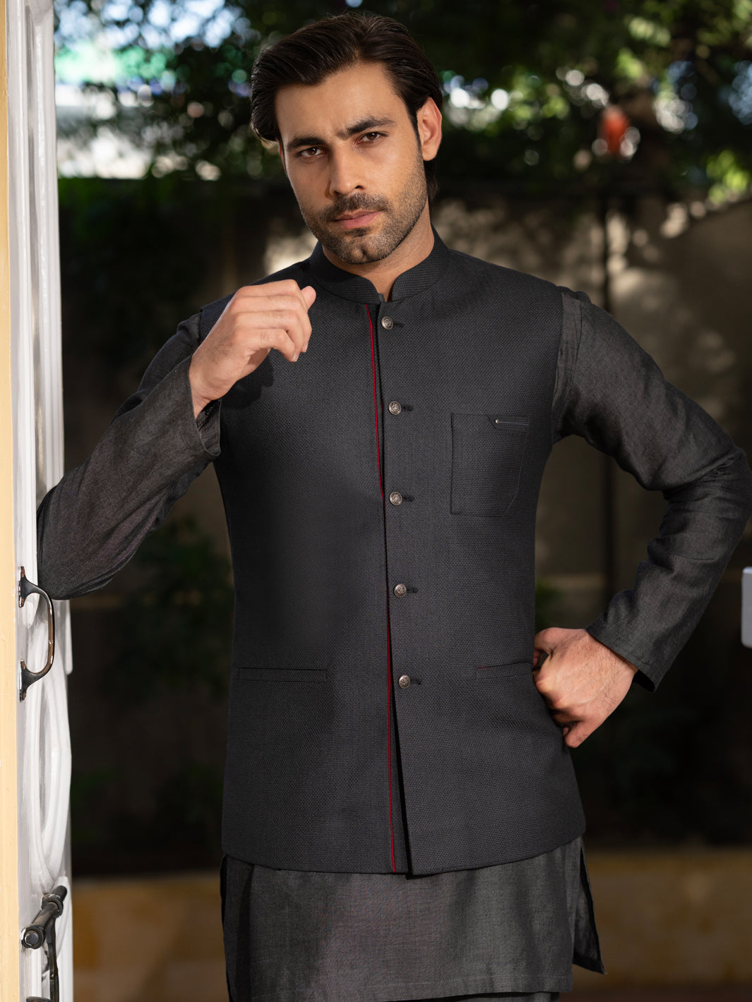 Premium Blended Charcoal Waistcoat for Men - Slim Fit Vest with Stylish Design - Perfect for Business Casual, Office Wear & Formal Occasions