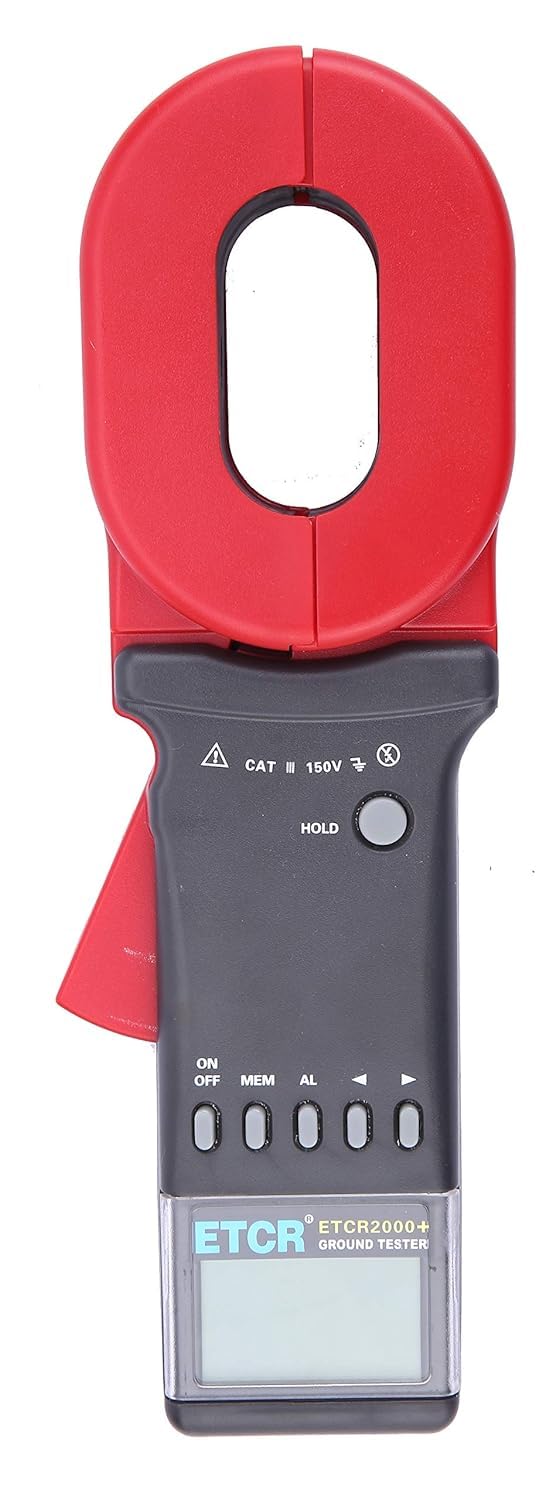 ETCR2000+ Digital Clamp Meter - Ground Earth Resistance Tester 0.01-1200Ω for Electrical Safety Testing, Industrial Maintenance & Solar Panel Installation