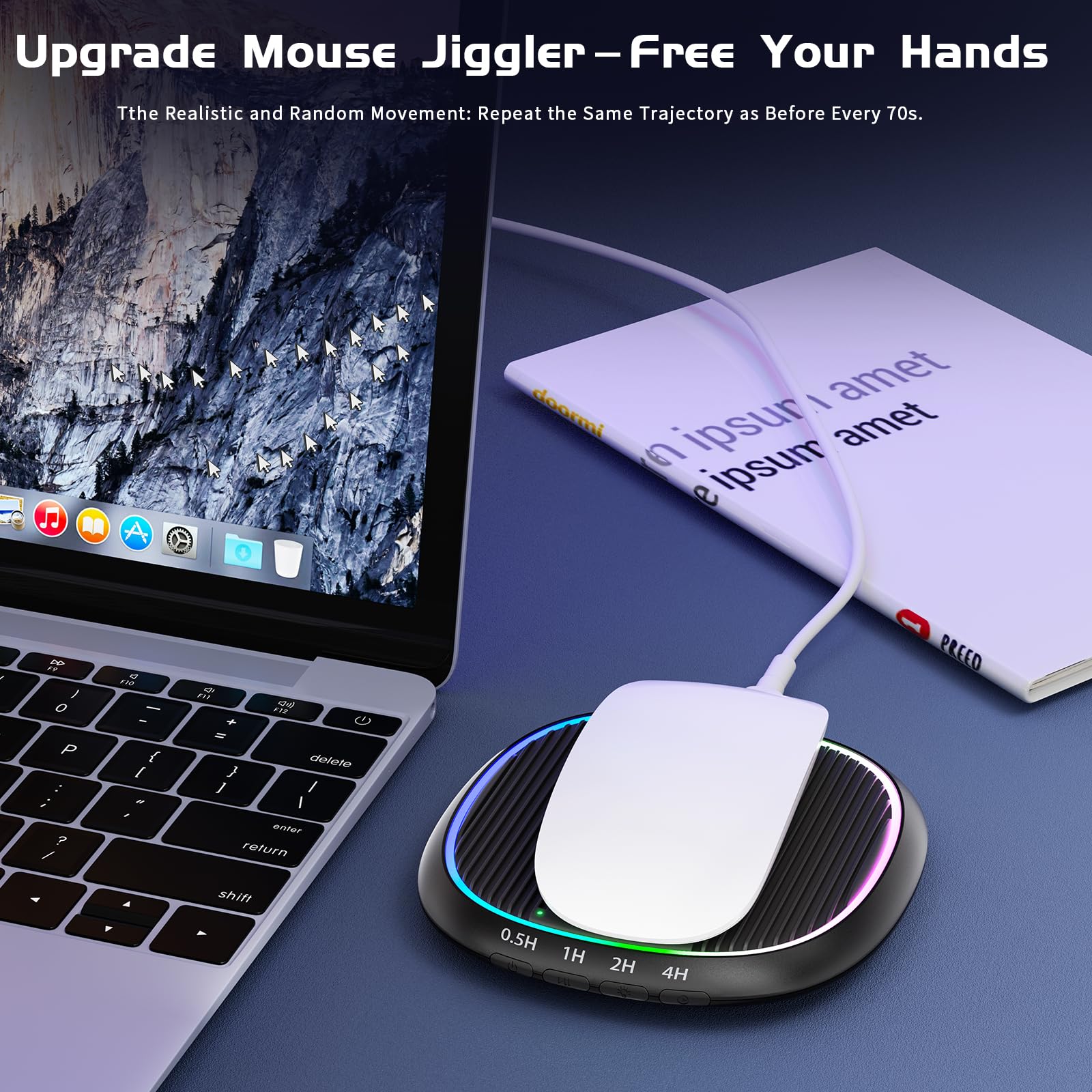 Undetectable Mouse Jiggler for Computer - Automatic Mouse Mover with Timer & ON/OFF Switch | Keep PC Awake for Work, Presentations & Remote Access | USB Mouse Wiggler Device