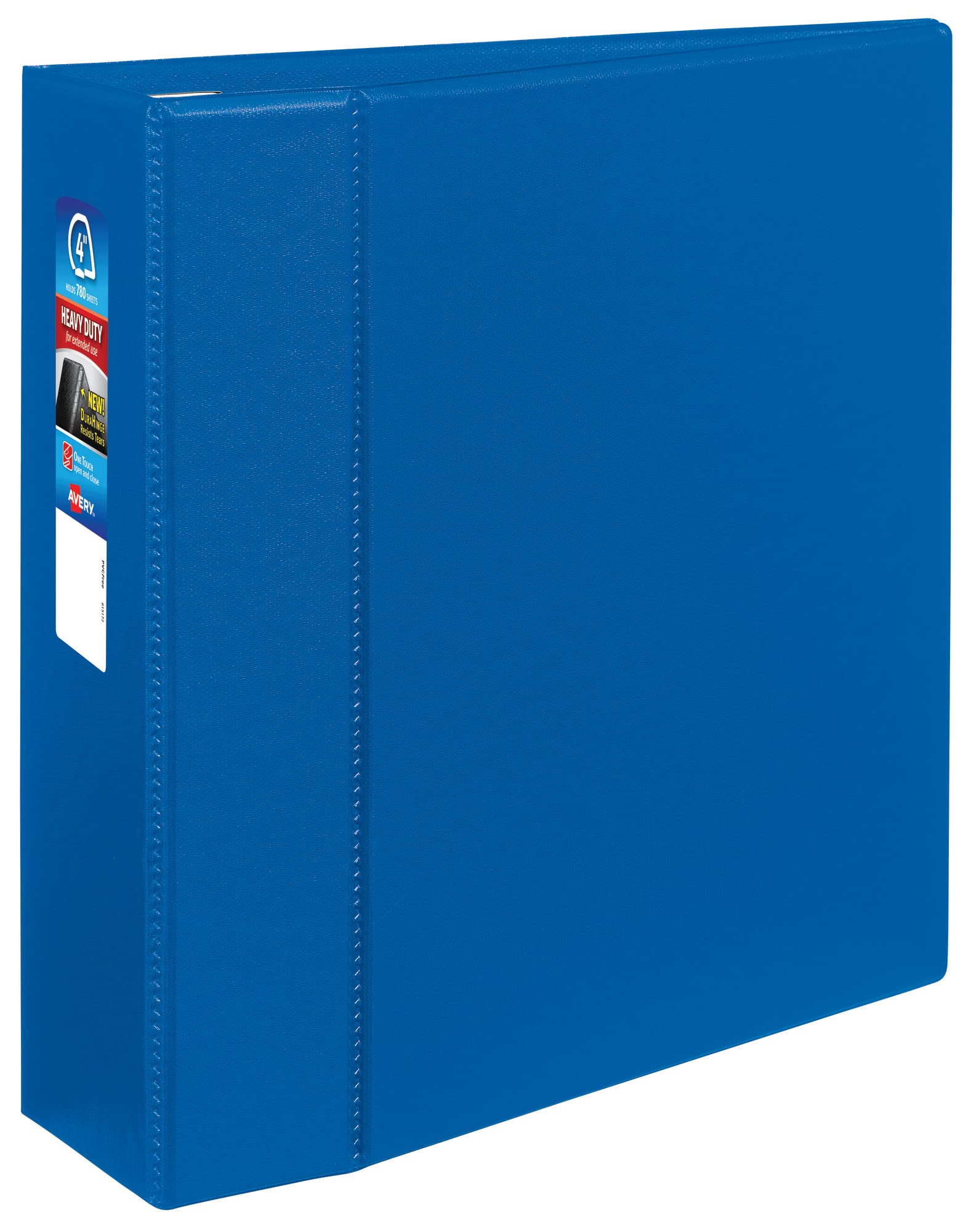 Avery Heavy-Duty 3 Ring Binder with One Touch EZD Rings - 4 Inch Capacity, 4.5 Inch Spine, Durable Blue Binder (79884) - Perfect for School, Office & Document Organization